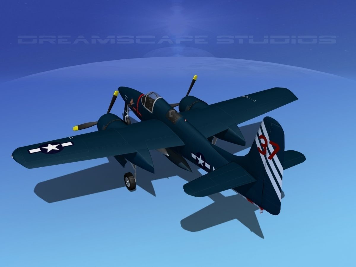 Grumman F7F Tigercat V11 3D model_7