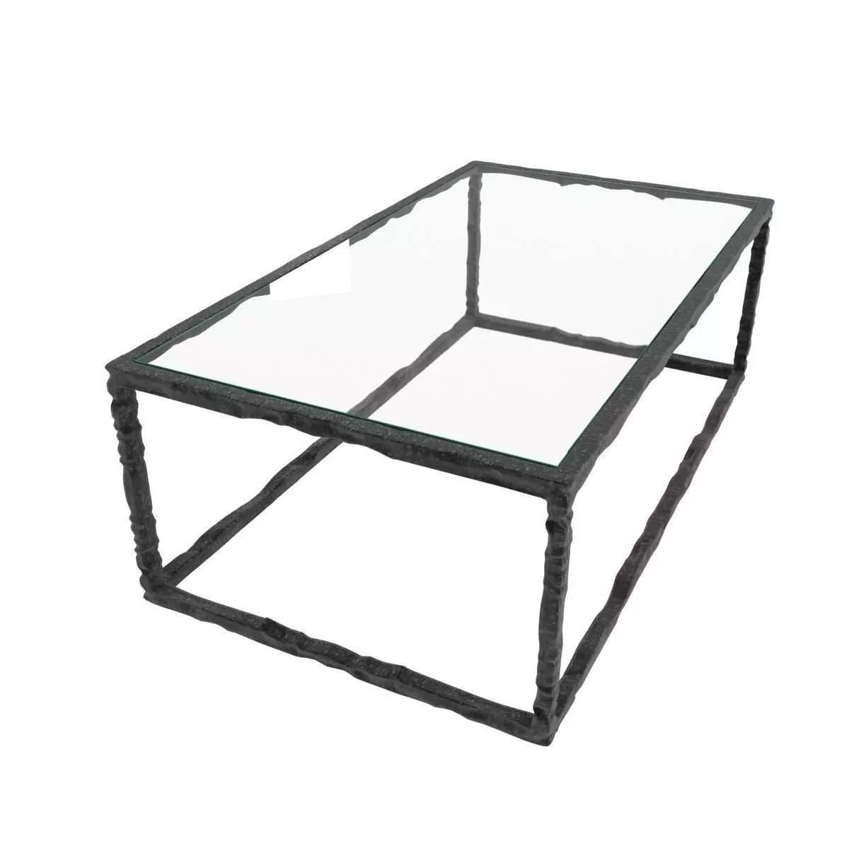 Bruno Romeda bronze and glass coffee table 3D model_0