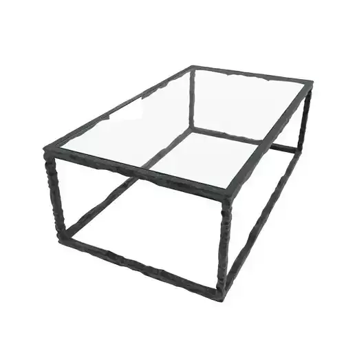 Bruno Romeda bronze and glass coffee table