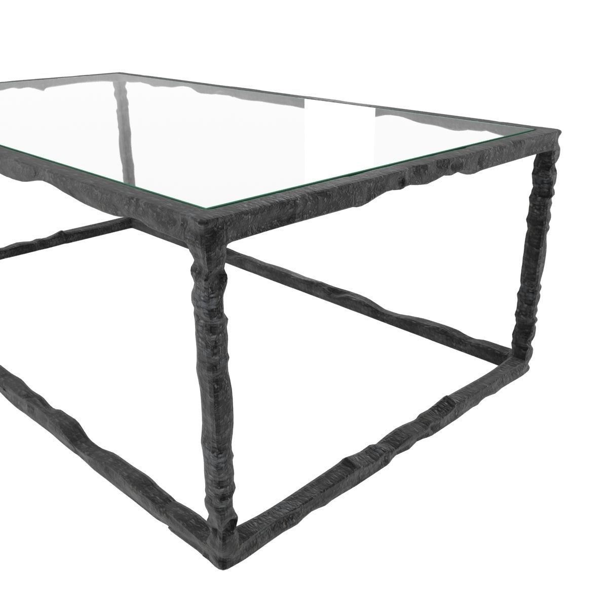 Bruno Romeda bronze and glass coffee table 3D model_4