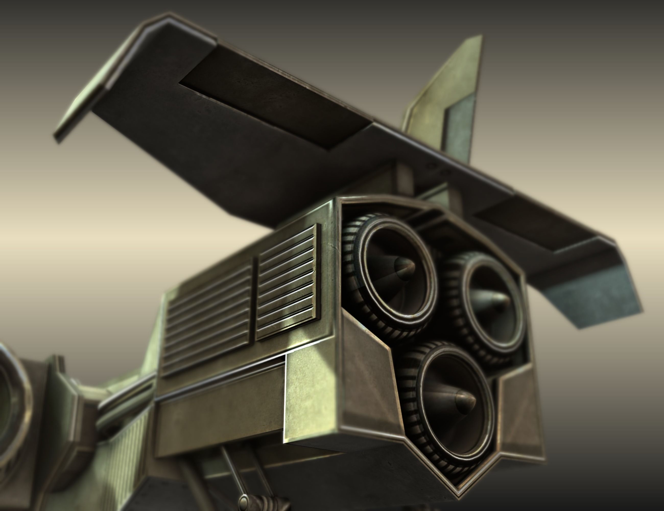 Futuristic Combat Jet Rigged Free low-poly 3D model_126