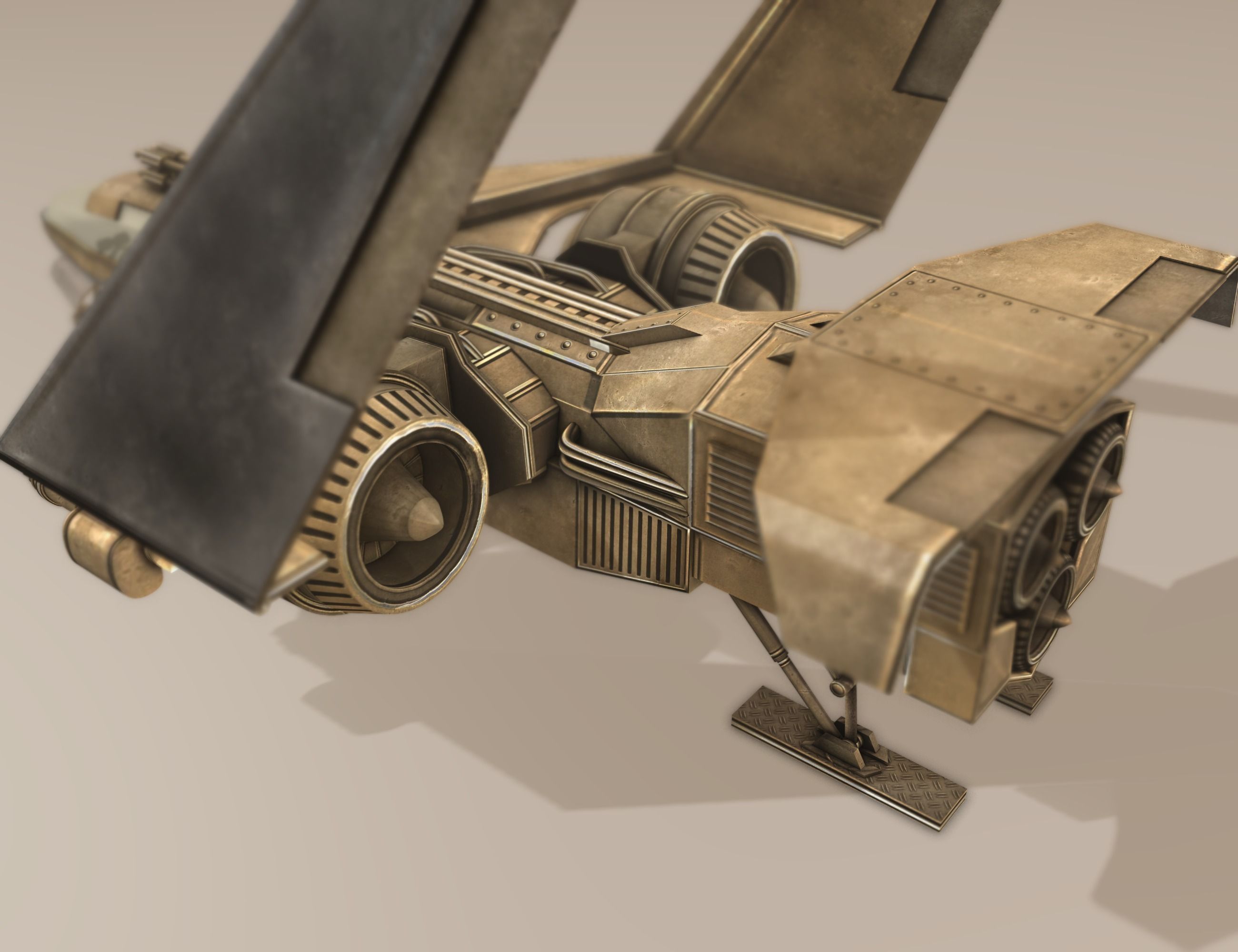 Futuristic Combat Jet Rigged Free low-poly 3D model_71