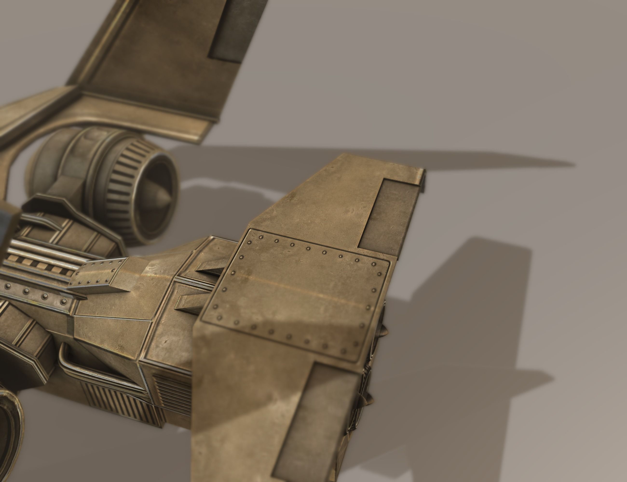 Futuristic Combat Jet Rigged Free low-poly 3D model_93