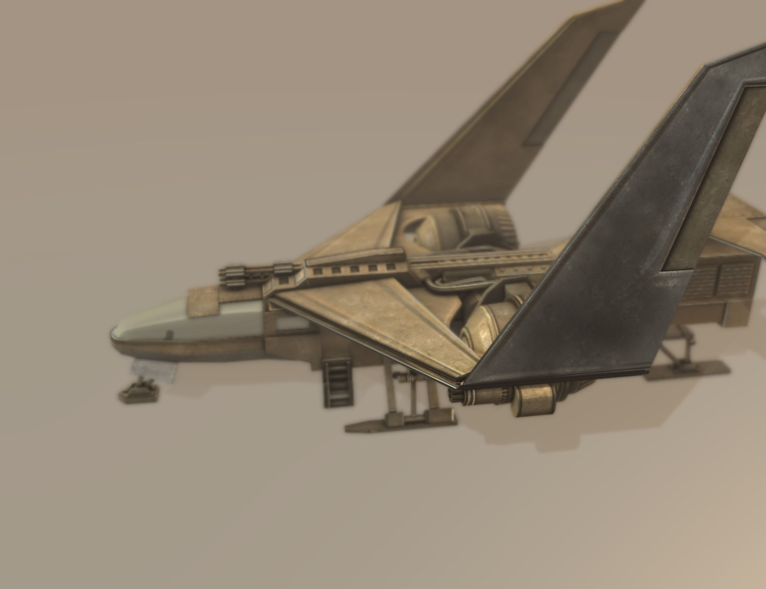 Futuristic Combat Jet Rigged Free low-poly 3D model_35