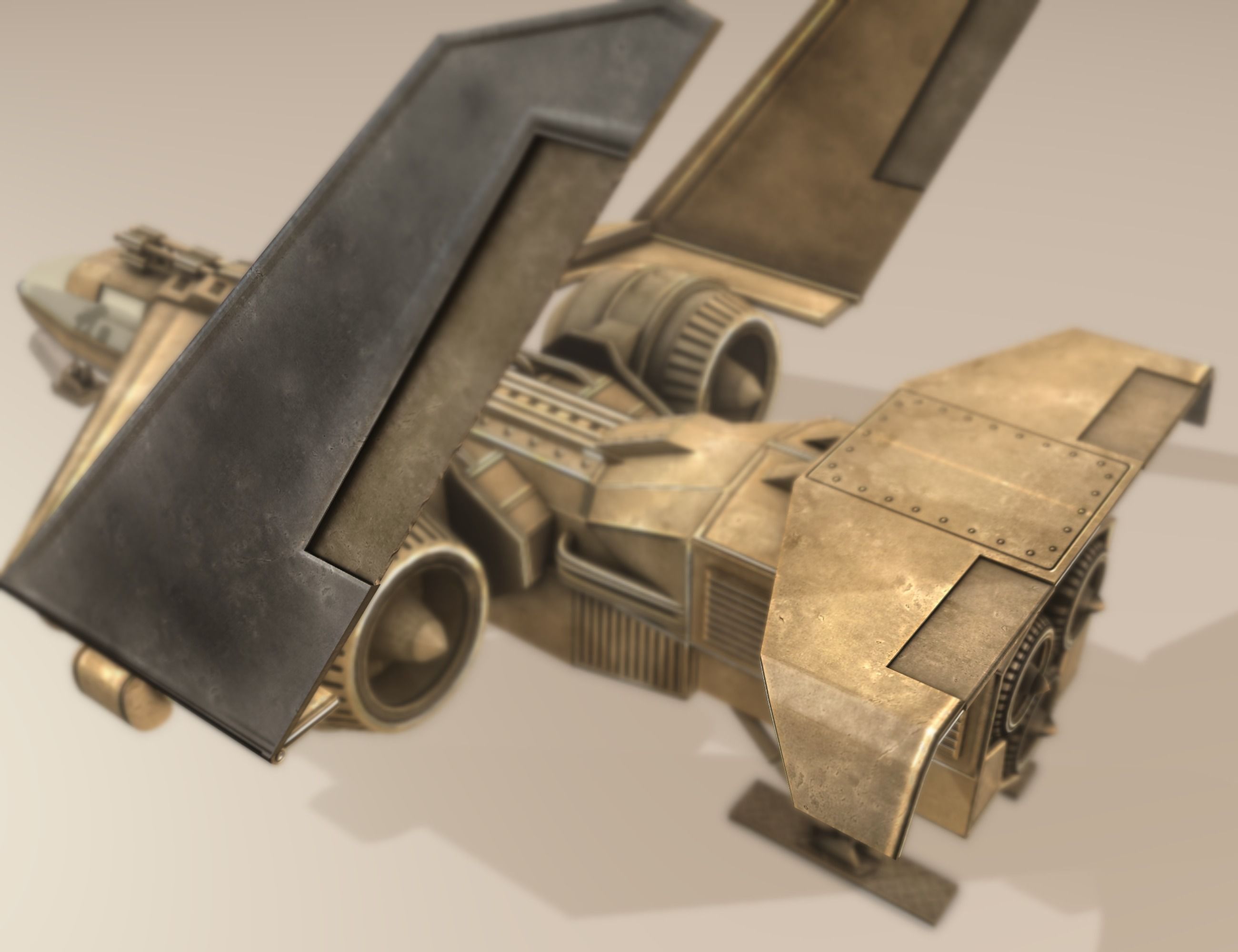 Futuristic Combat Jet Rigged Free low-poly 3D model_65