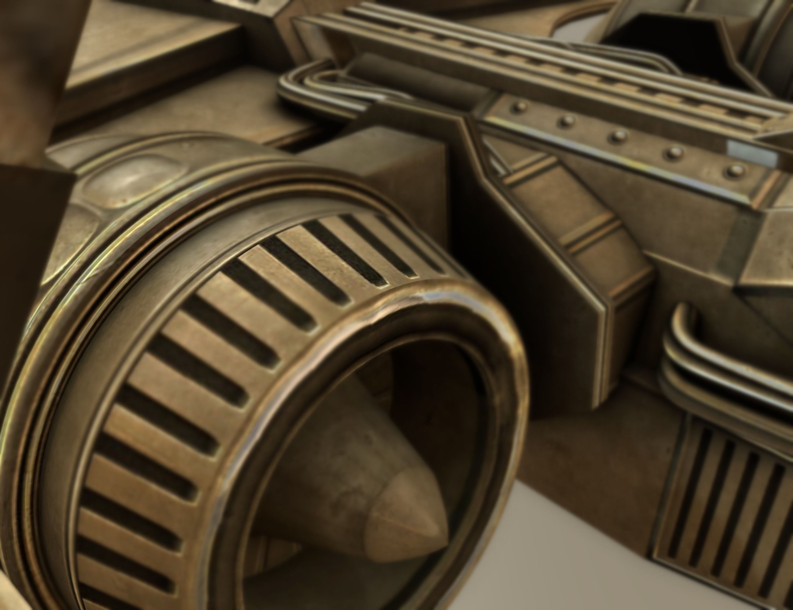 Futuristic Combat Jet Rigged Free low-poly 3D model_104