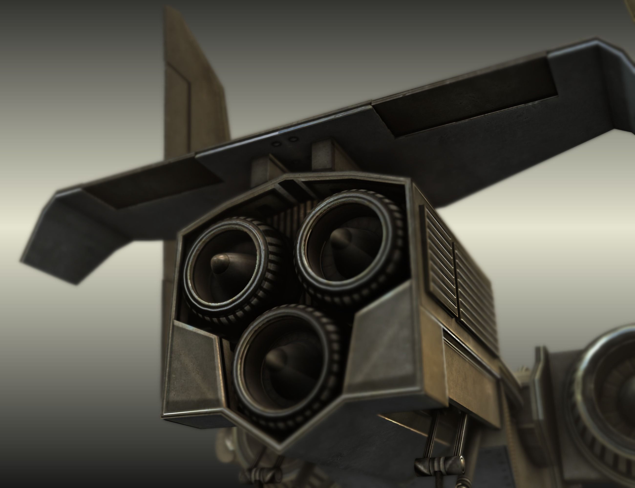 Futuristic Combat Jet Rigged Free low-poly 3D model_44