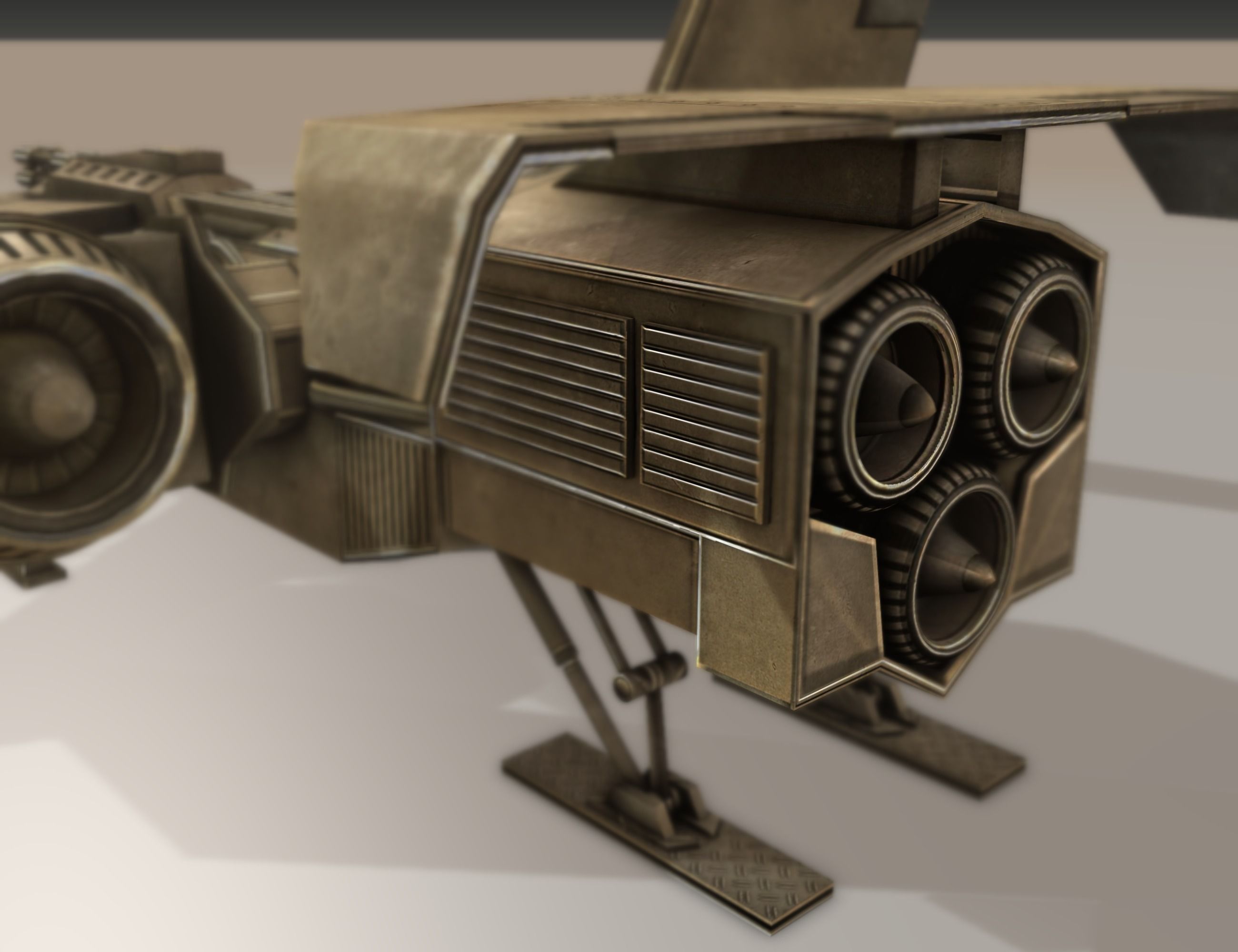 Futuristic Combat Jet Rigged Free low-poly 3D model_101