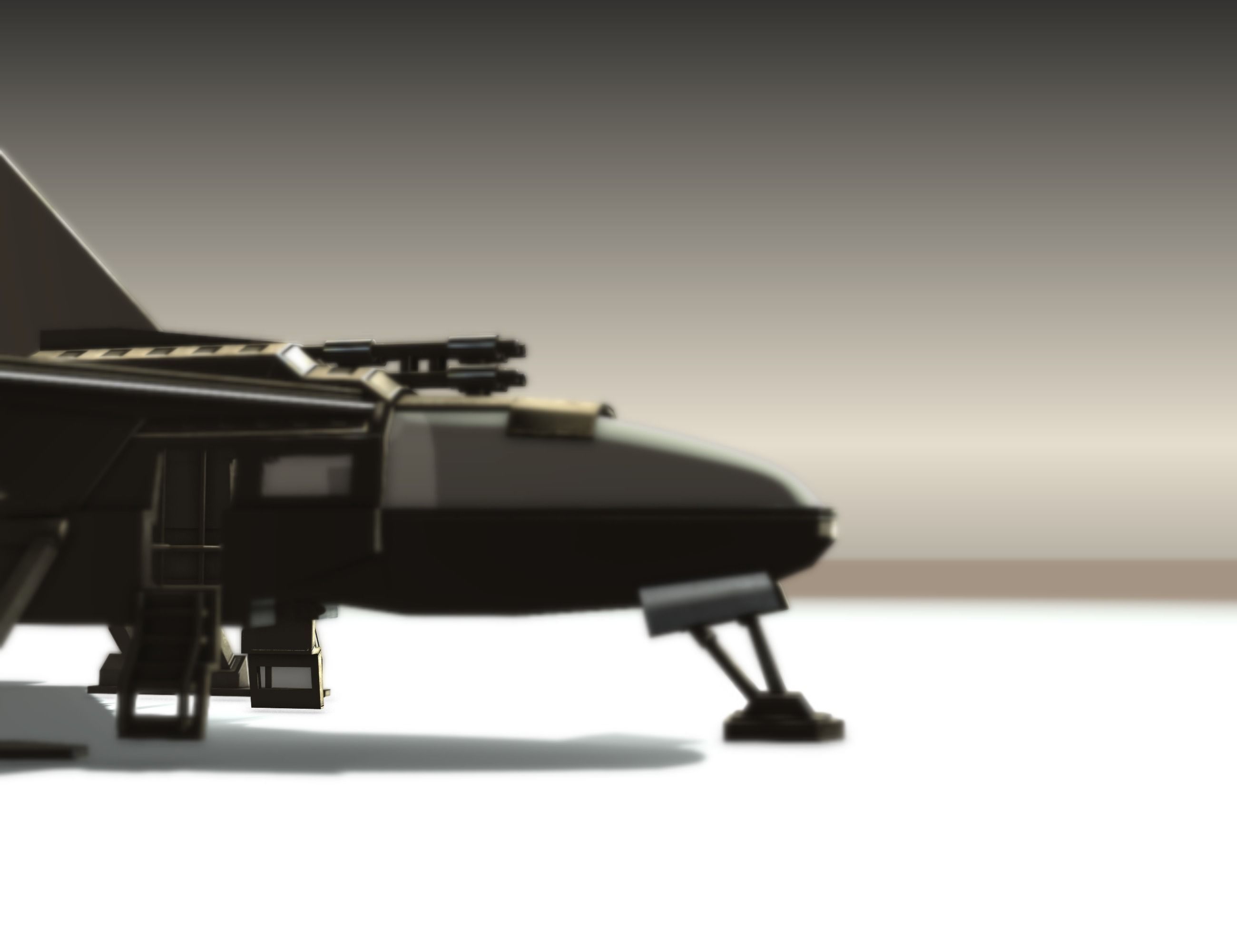 Futuristic Combat Jet Rigged Free low-poly 3D model_103