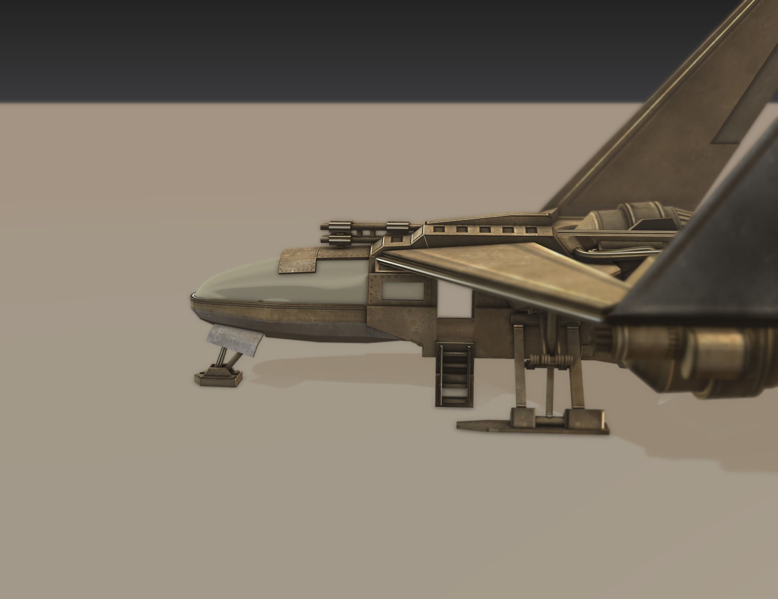 Futuristic Combat Jet Rigged Free low-poly 3D model_58
