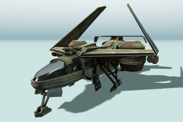Futuristic Combat Jet Rigged Free low-poly 3D model_24