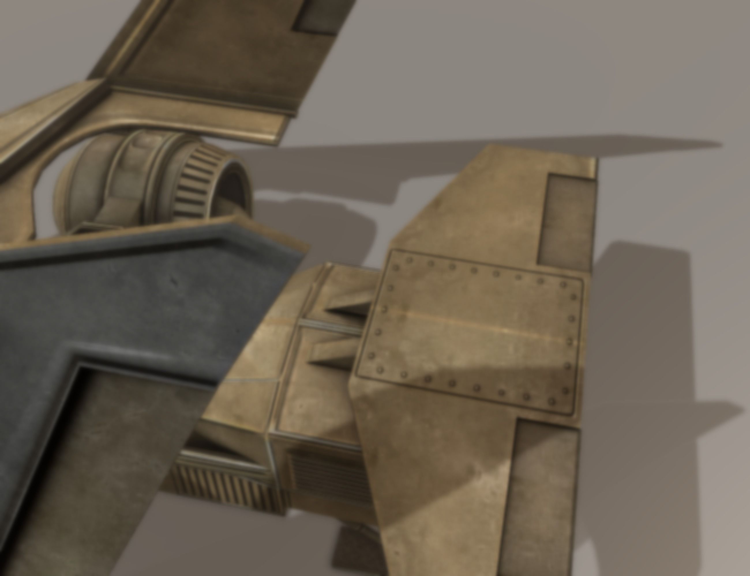 Futuristic Combat Jet Rigged Free low-poly 3D model_97