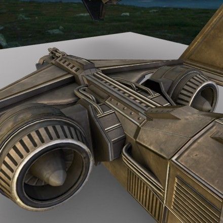 Futuristic Combat Jet Rigged Free low-poly 3D model_27
