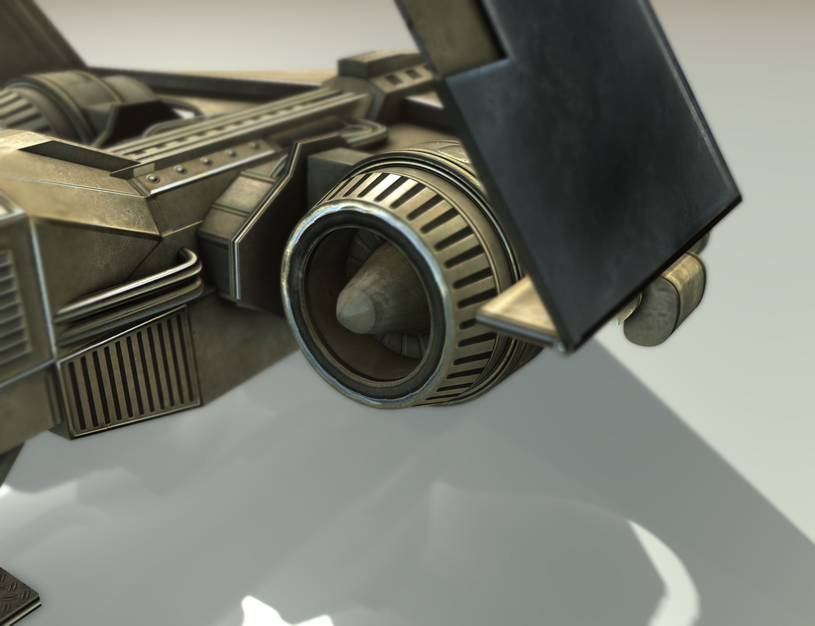 Futuristic Combat Jet Rigged Free low-poly 3D model_102