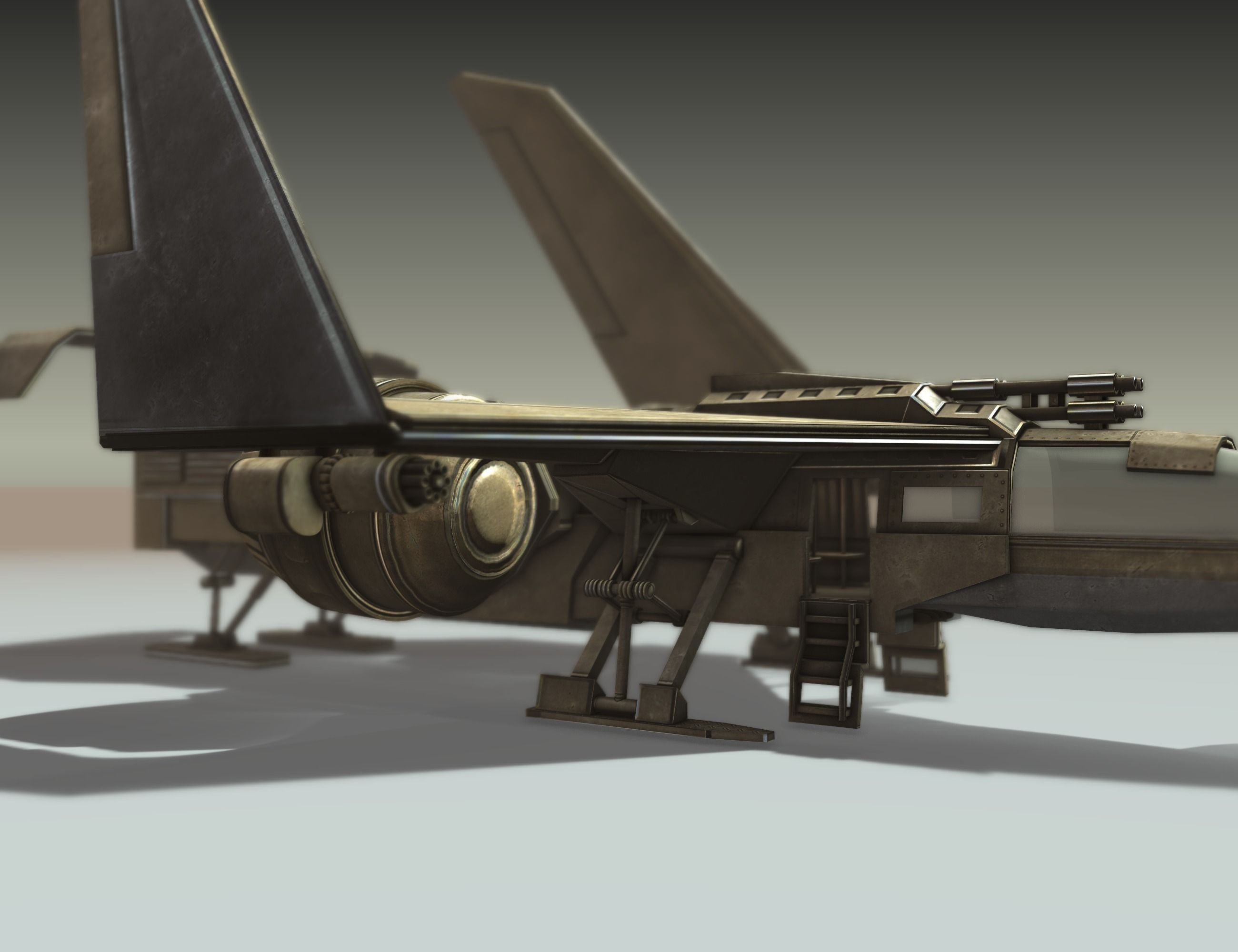 Futuristic Combat Jet Rigged Free low-poly 3D model_92