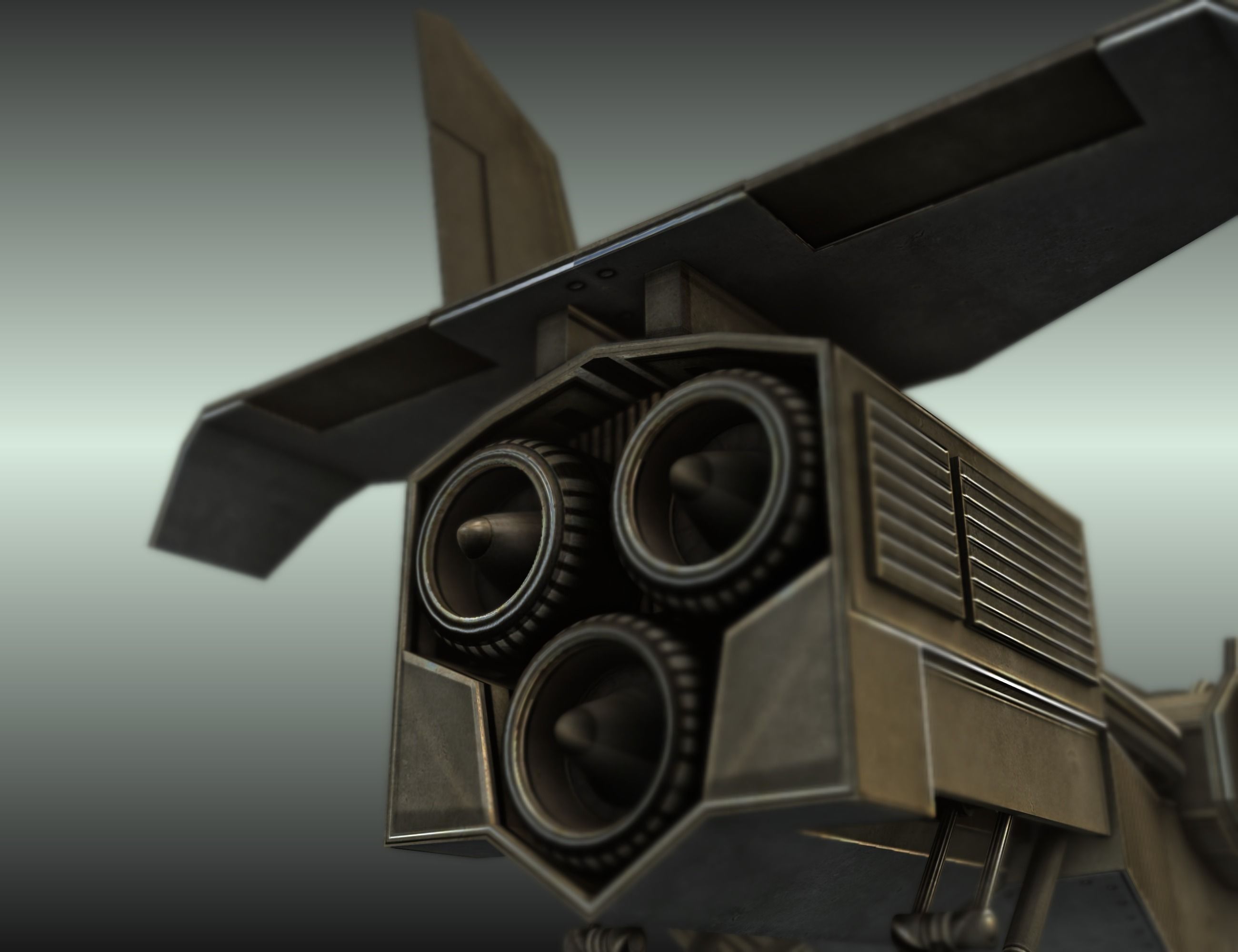 Futuristic Combat Jet Rigged Free low-poly 3D model_61