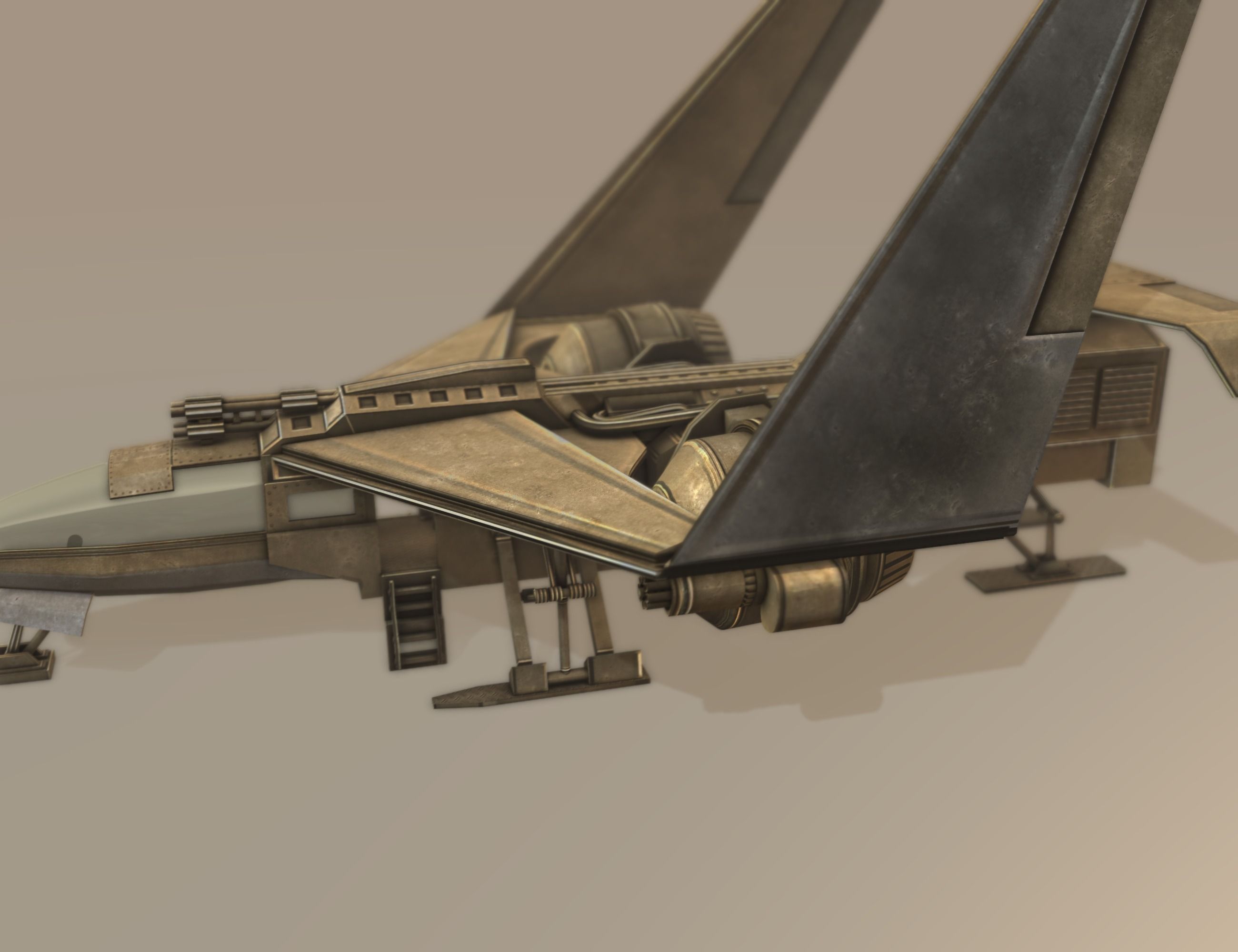 Futuristic Combat Jet Rigged Free low-poly 3D model_118