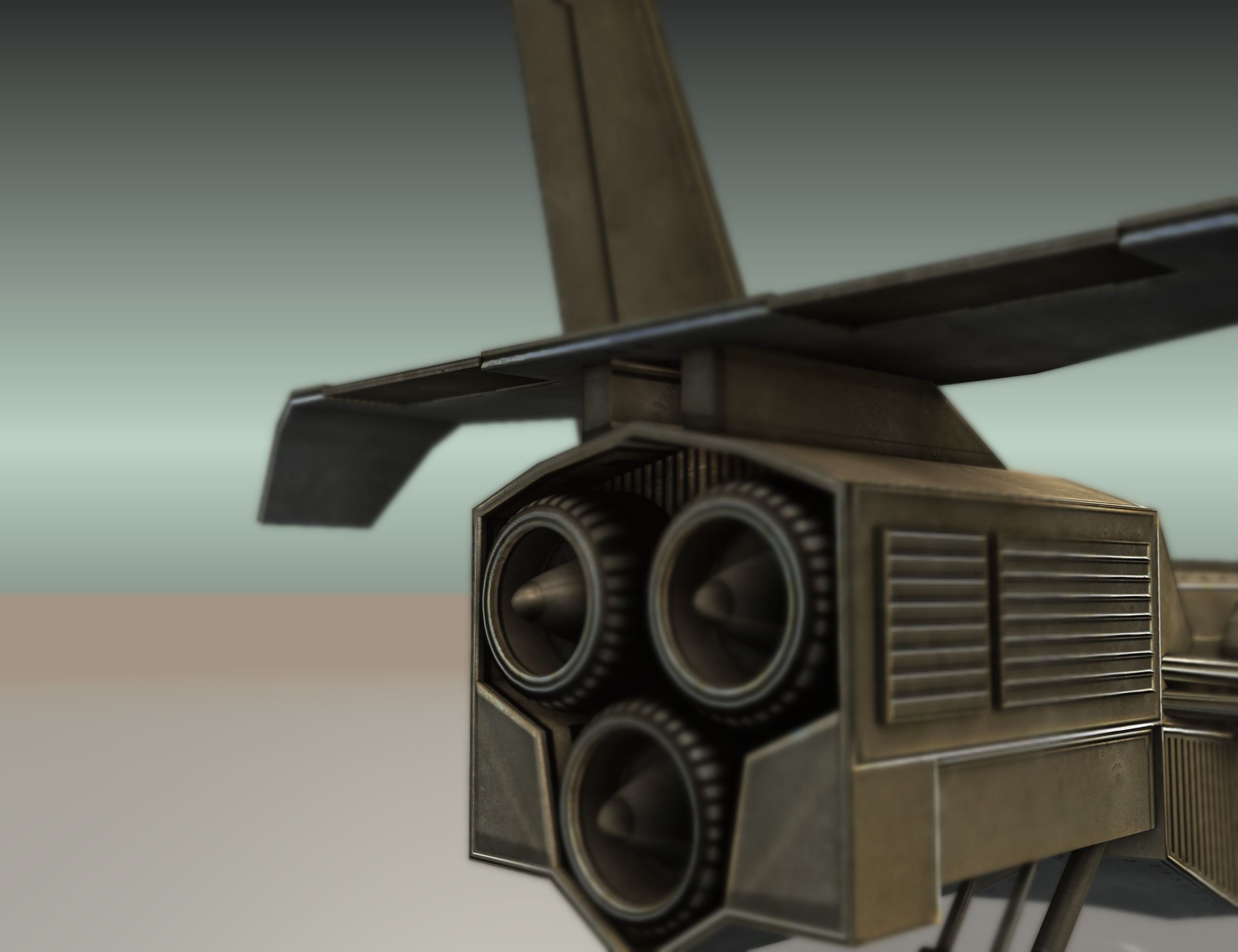 Futuristic Combat Jet Rigged Free low-poly 3D model_60