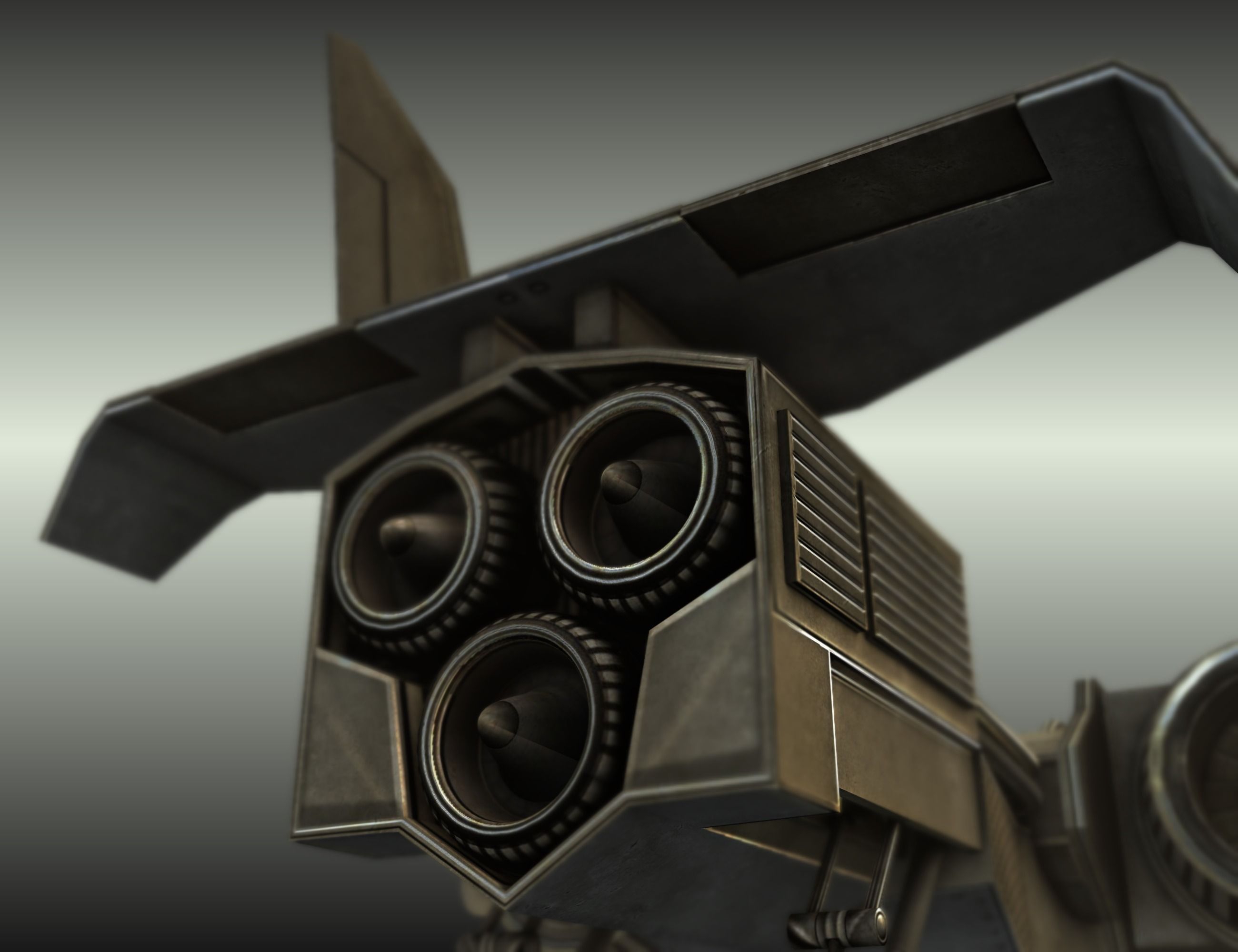 Futuristic Combat Jet Rigged Free low-poly 3D model_129