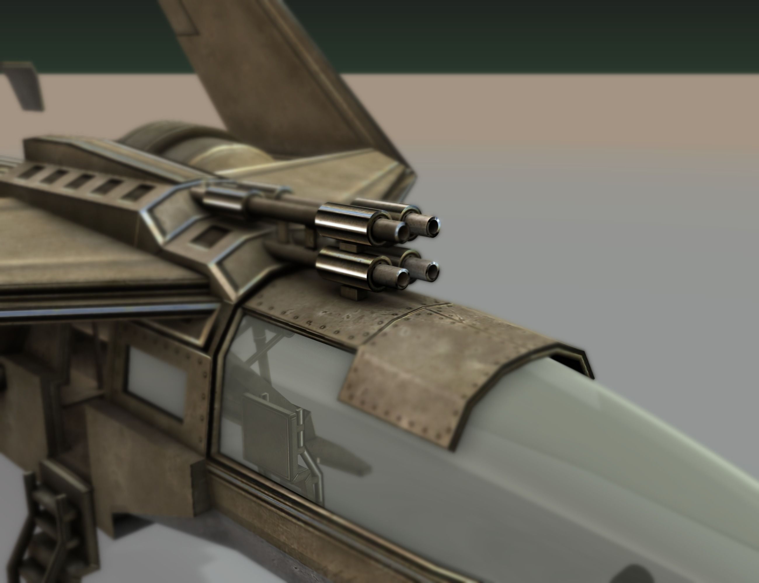 Futuristic Combat Jet Rigged Free low-poly 3D model_51