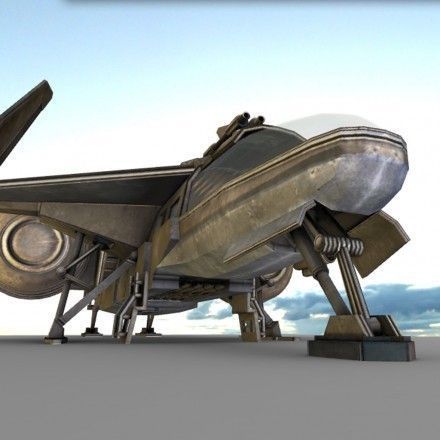 Futuristic Combat Jet Rigged Free low-poly 3D model_9