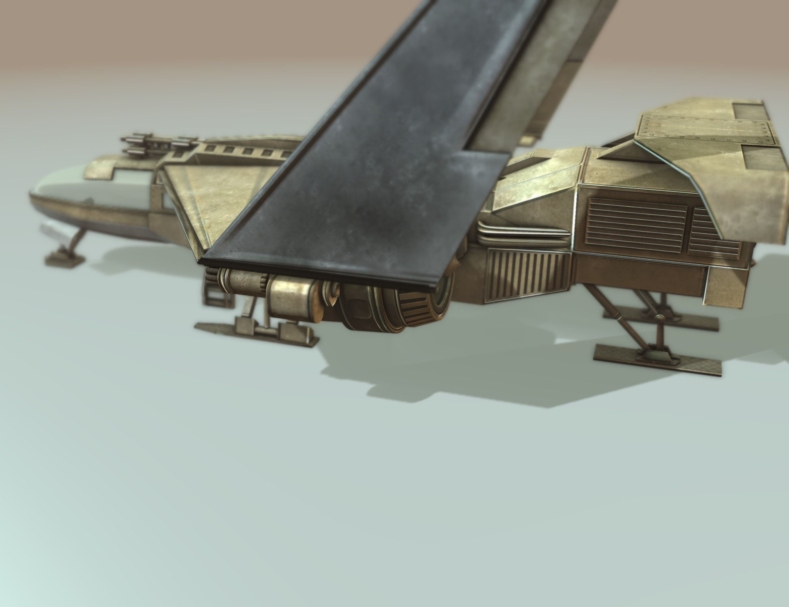 Futuristic Combat Jet Rigged Free low-poly 3D model_68