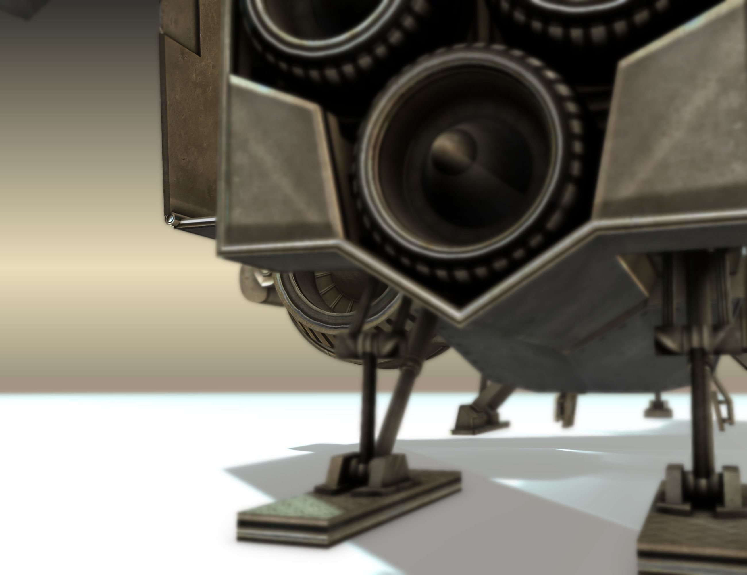 Futuristic Combat Jet Rigged Free low-poly 3D model_43