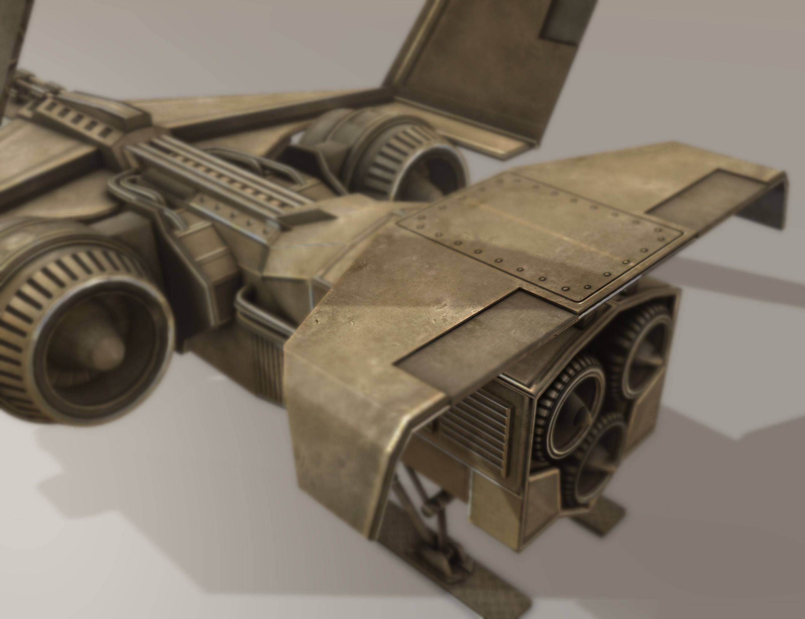 Futuristic Combat Jet Rigged Free low-poly 3D model_127