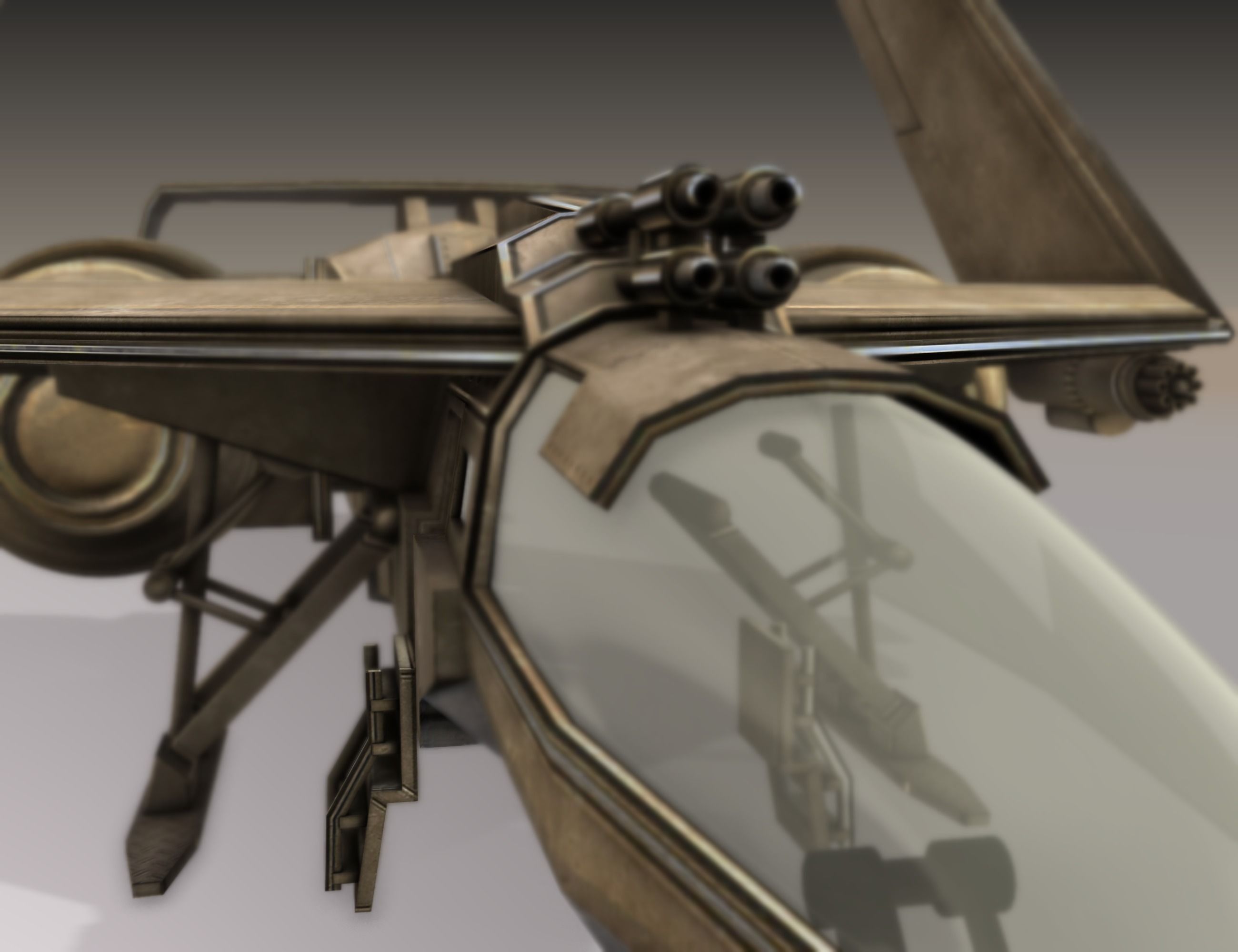 Futuristic Combat Jet Rigged Free low-poly 3D model_75