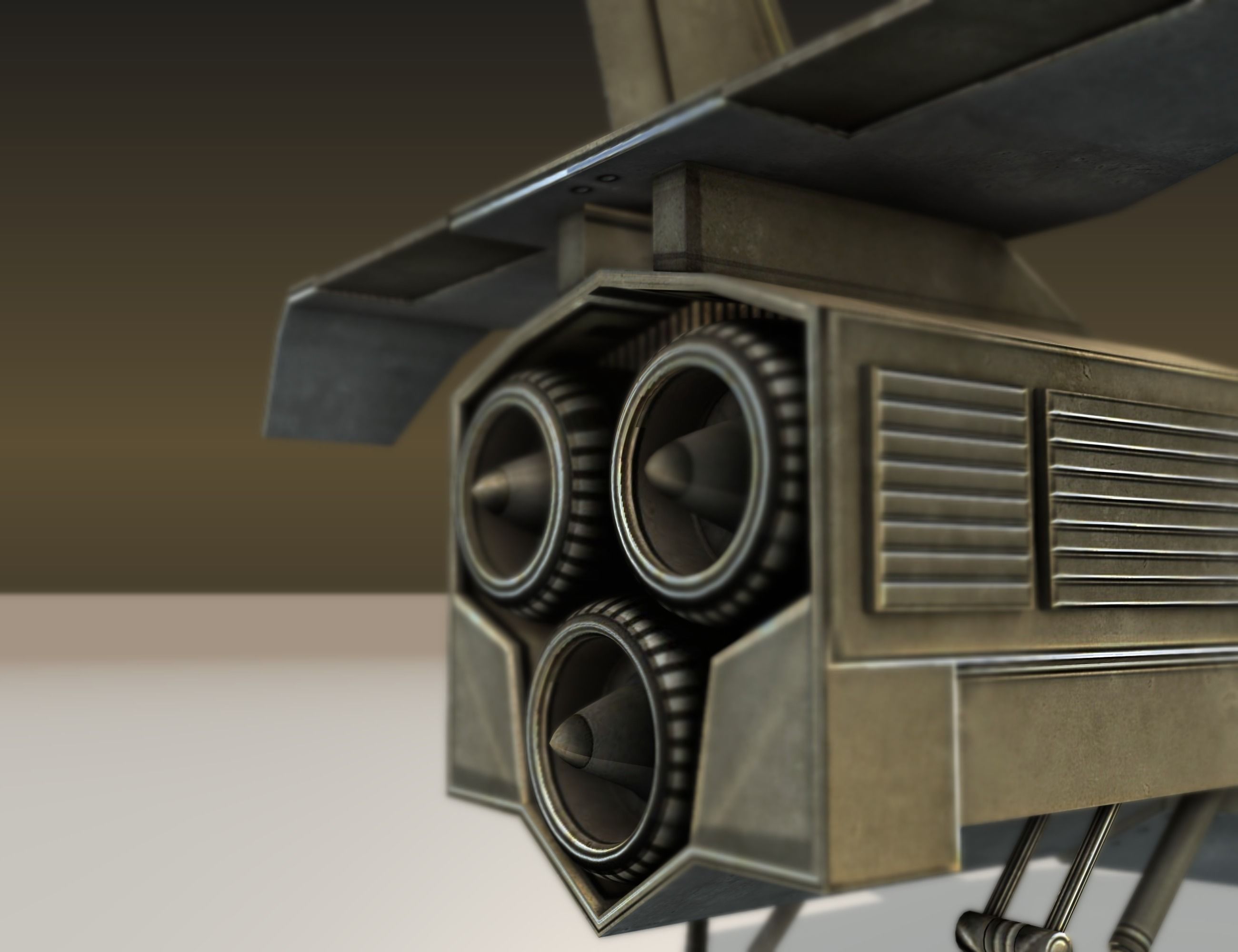 Futuristic Combat Jet Rigged Free low-poly 3D model_47