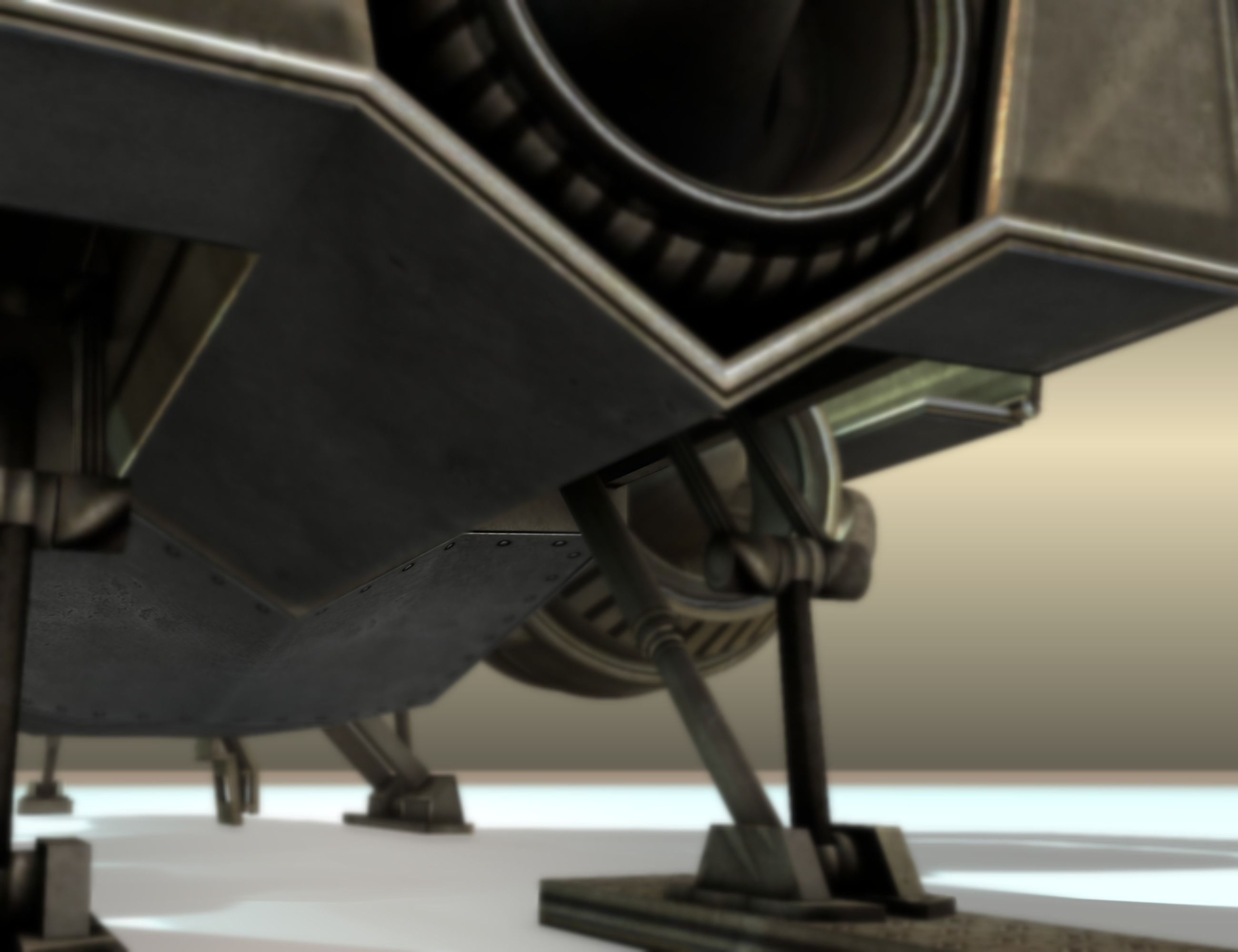 Futuristic Combat Jet Rigged Free low-poly 3D model_80