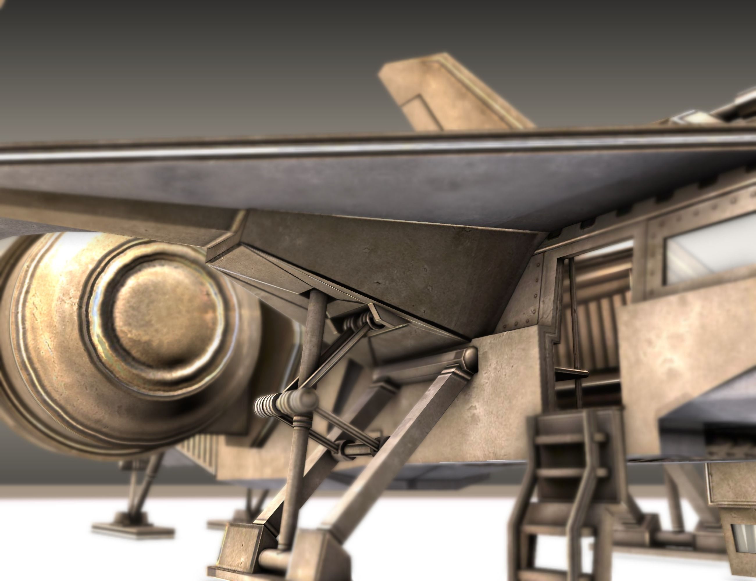 Futuristic Combat Jet Rigged Free low-poly 3D model_109