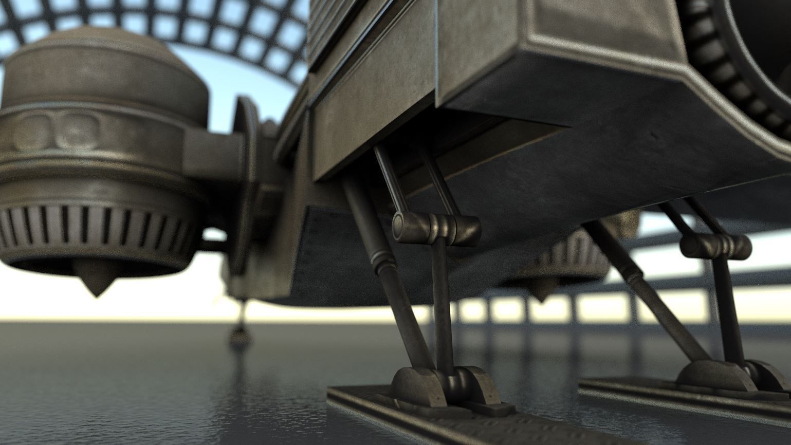 Futuristic Combat Jet Rigged Free low-poly 3D model_13