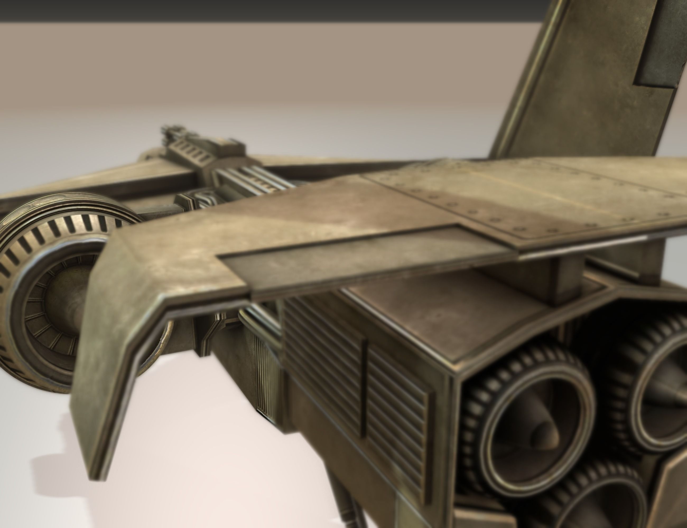 Futuristic Combat Jet Rigged Free low-poly 3D model_120