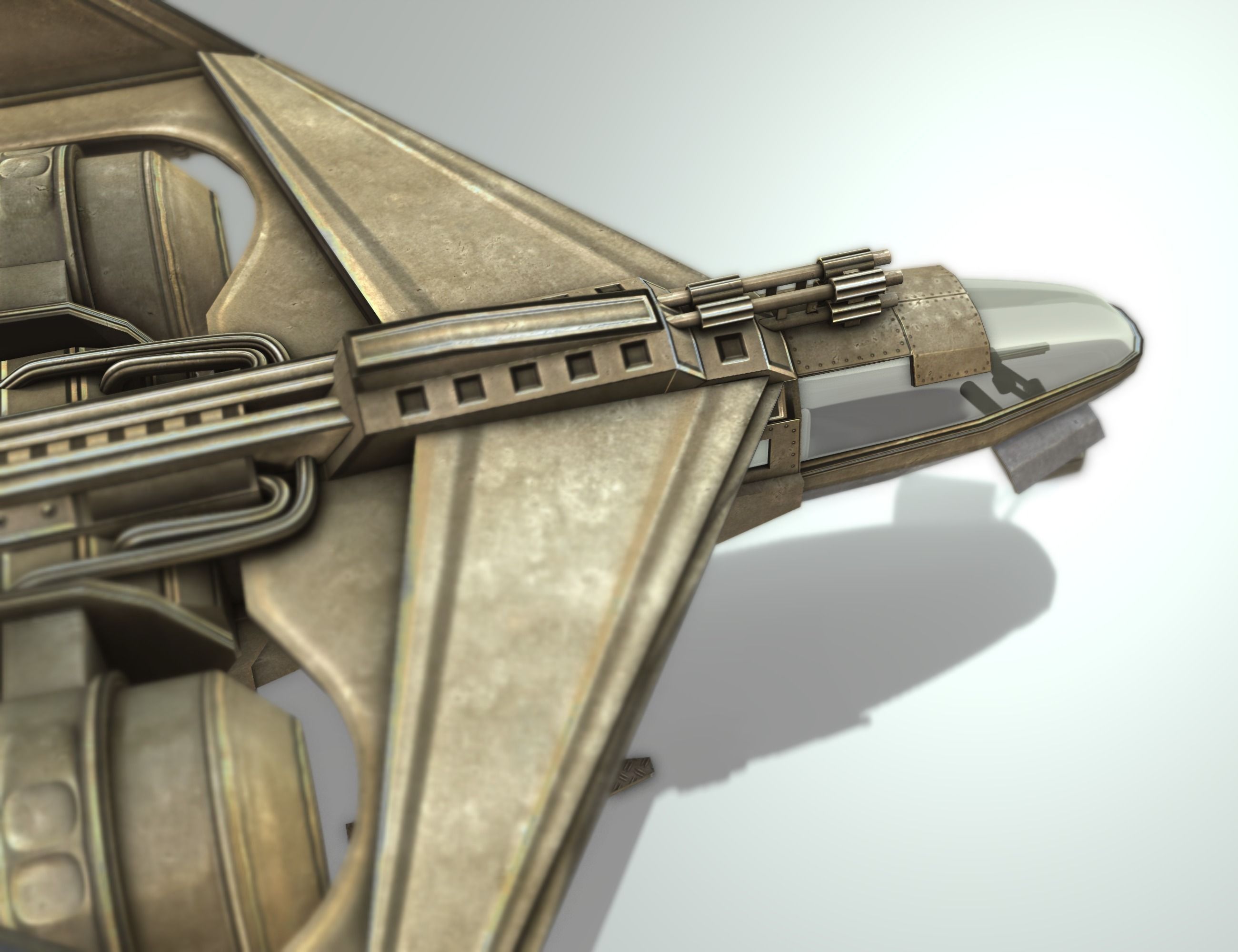 Futuristic Combat Jet Rigged Free low-poly 3D model_114