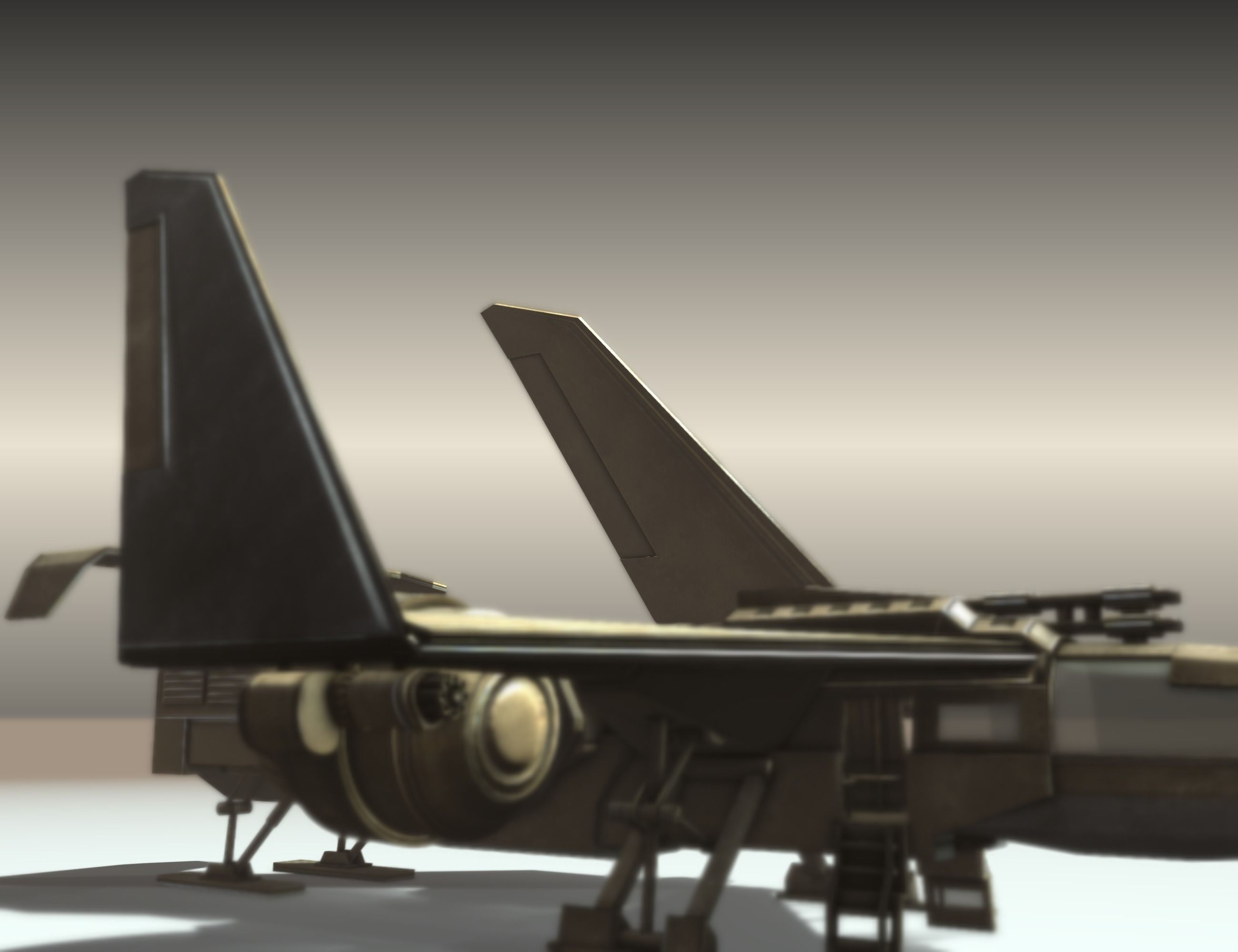 Futuristic Combat Jet Rigged Free low-poly 3D model_111