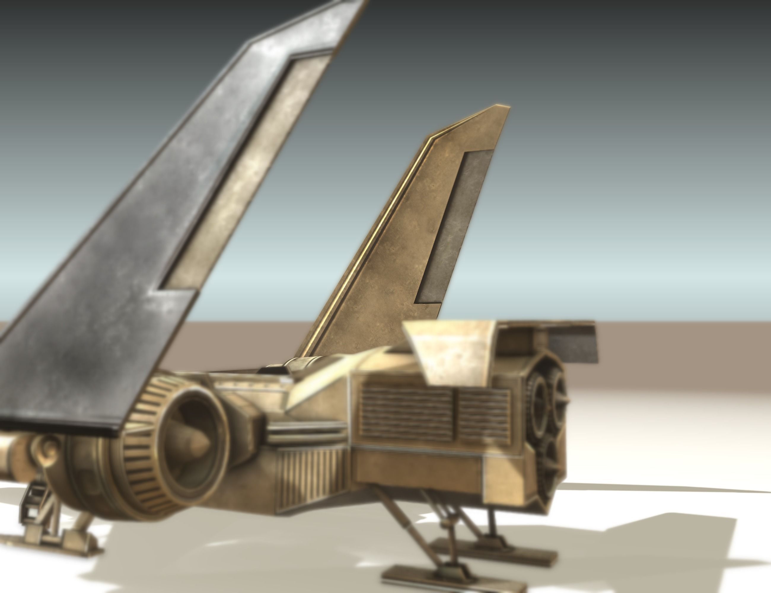 Futuristic Combat Jet Rigged Free low-poly 3D model_46
