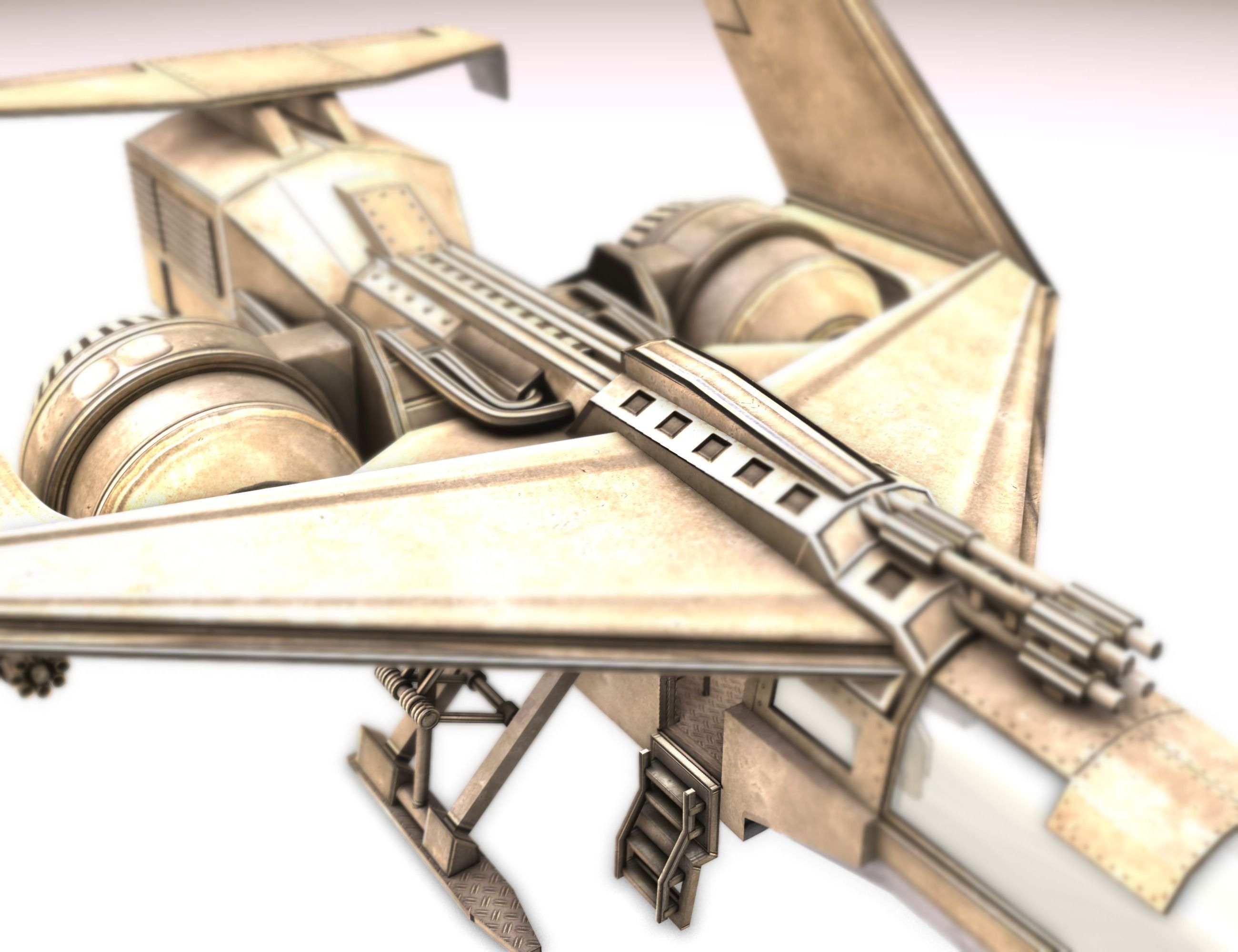 Futuristic Combat Jet Rigged Free low-poly 3D model_73