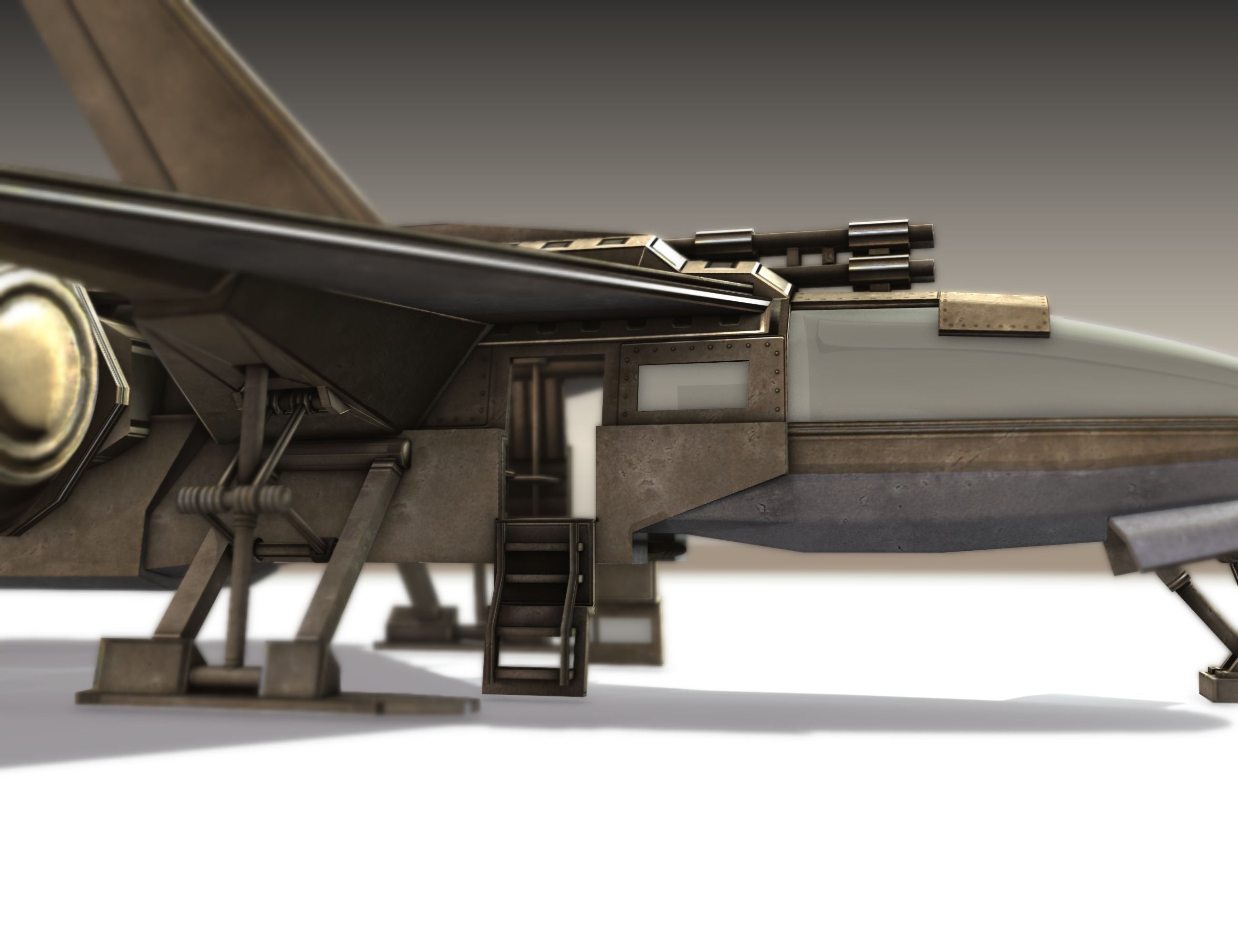 Futuristic Combat Jet Rigged Free low-poly 3D model_50