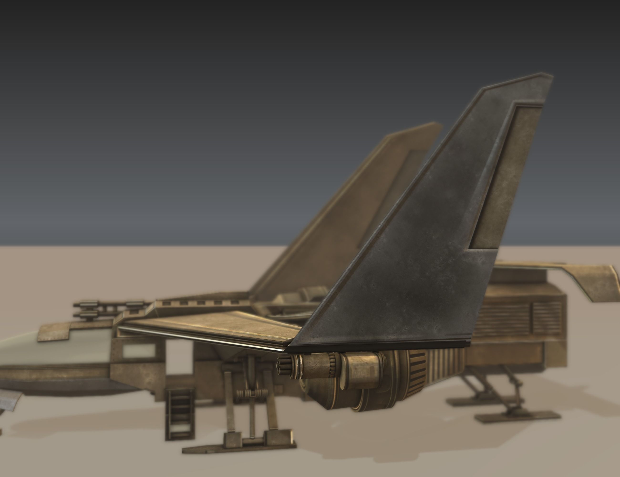 Futuristic Combat Jet Rigged Free low-poly 3D model_59