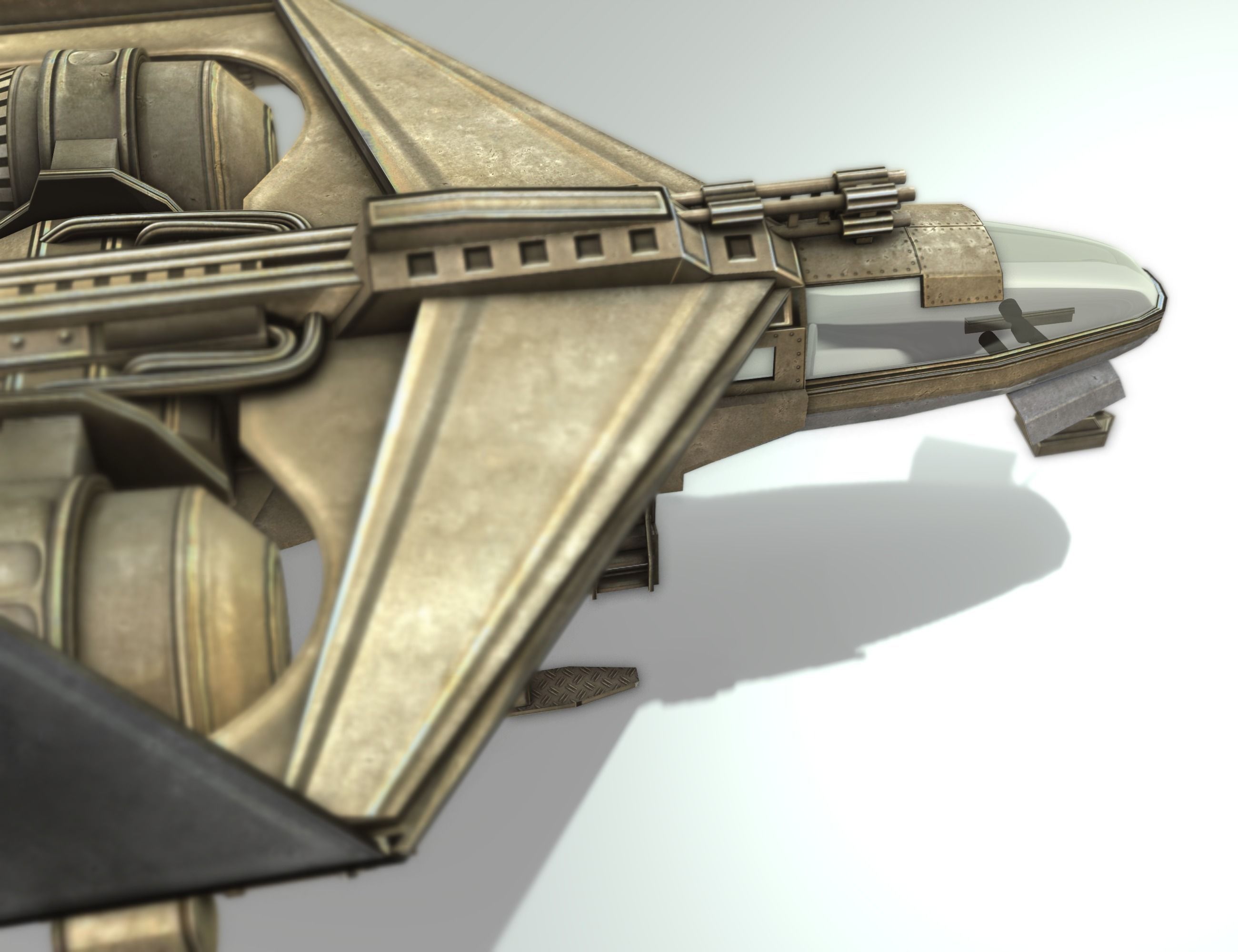 Futuristic Combat Jet Rigged Free low-poly 3D model_117