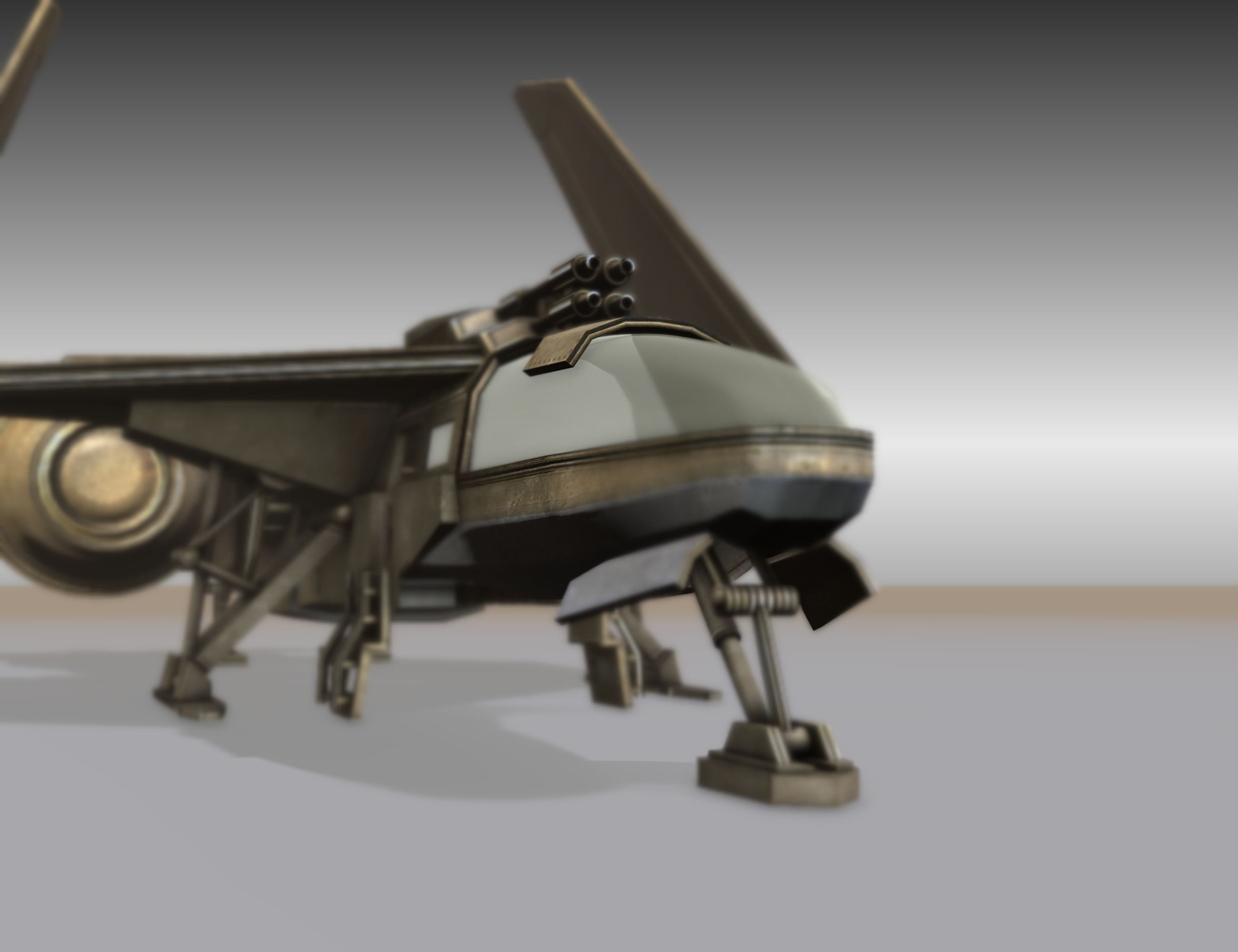 Futuristic Combat Jet Rigged Free low-poly 3D model_32