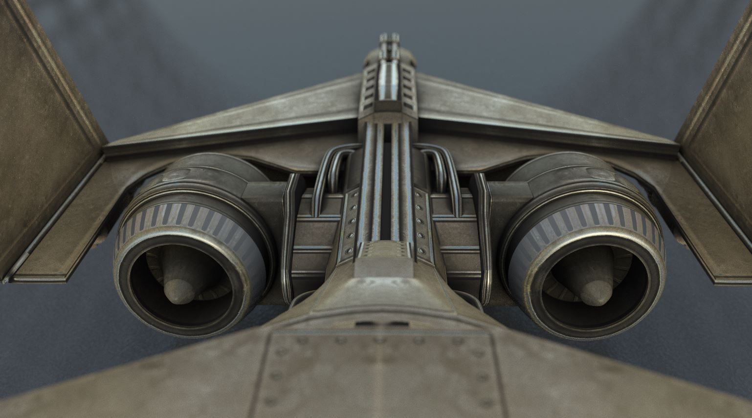 Futuristic Combat Jet Rigged Free low-poly 3D model_6