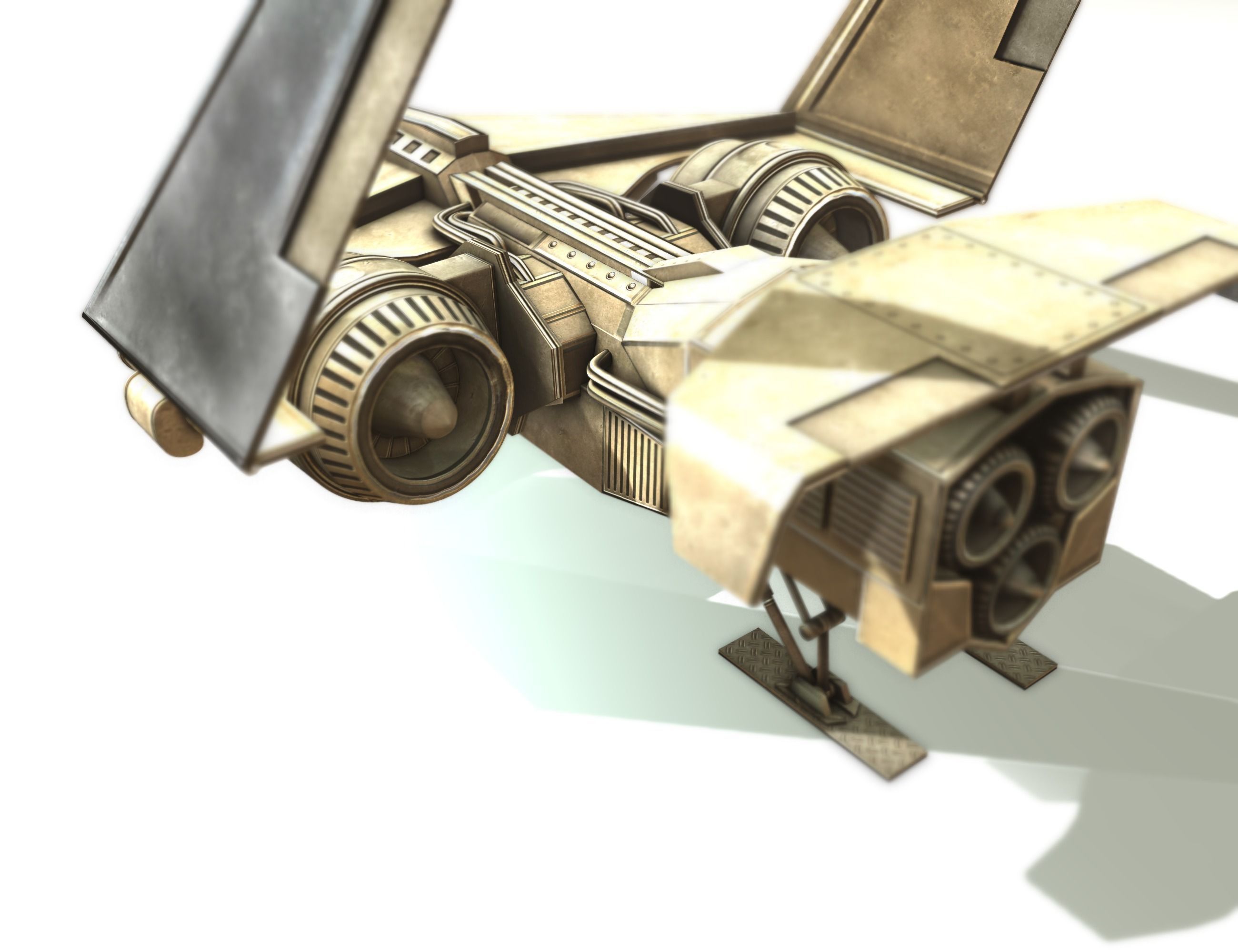 Futuristic Combat Jet Rigged Free low-poly 3D model_55