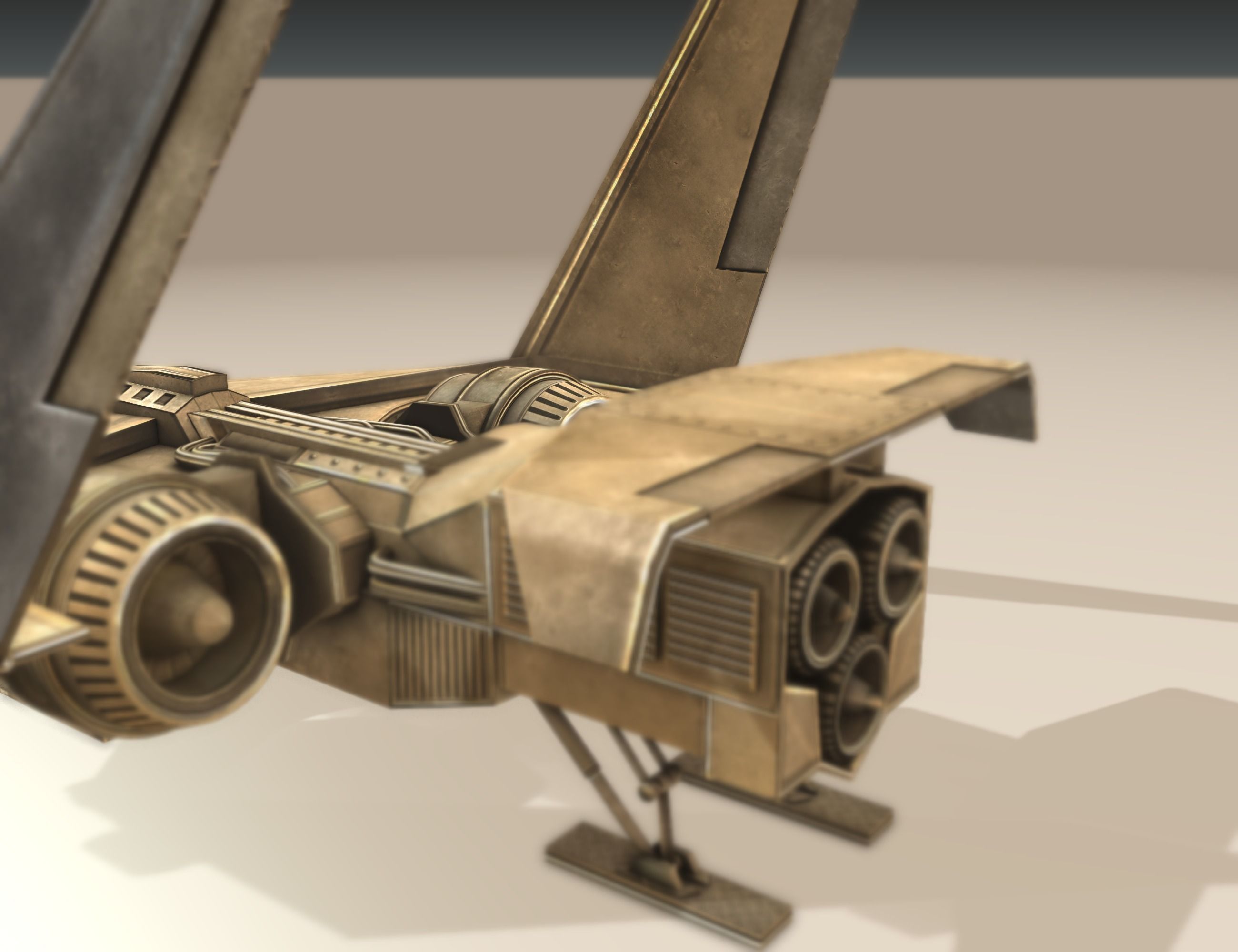 Futuristic Combat Jet Rigged Free low-poly 3D model_98