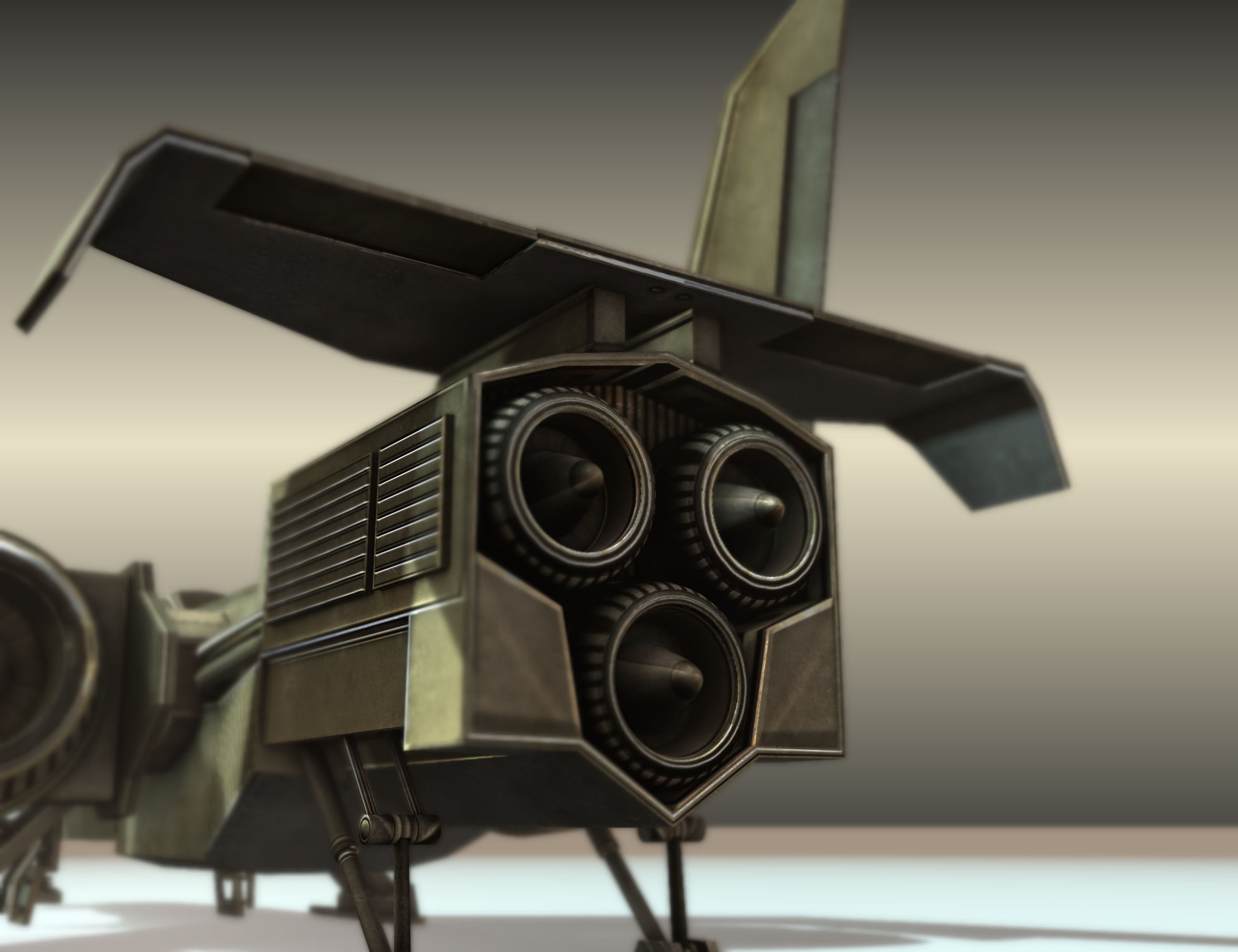 Futuristic Combat Jet Rigged Free low-poly 3D model_67