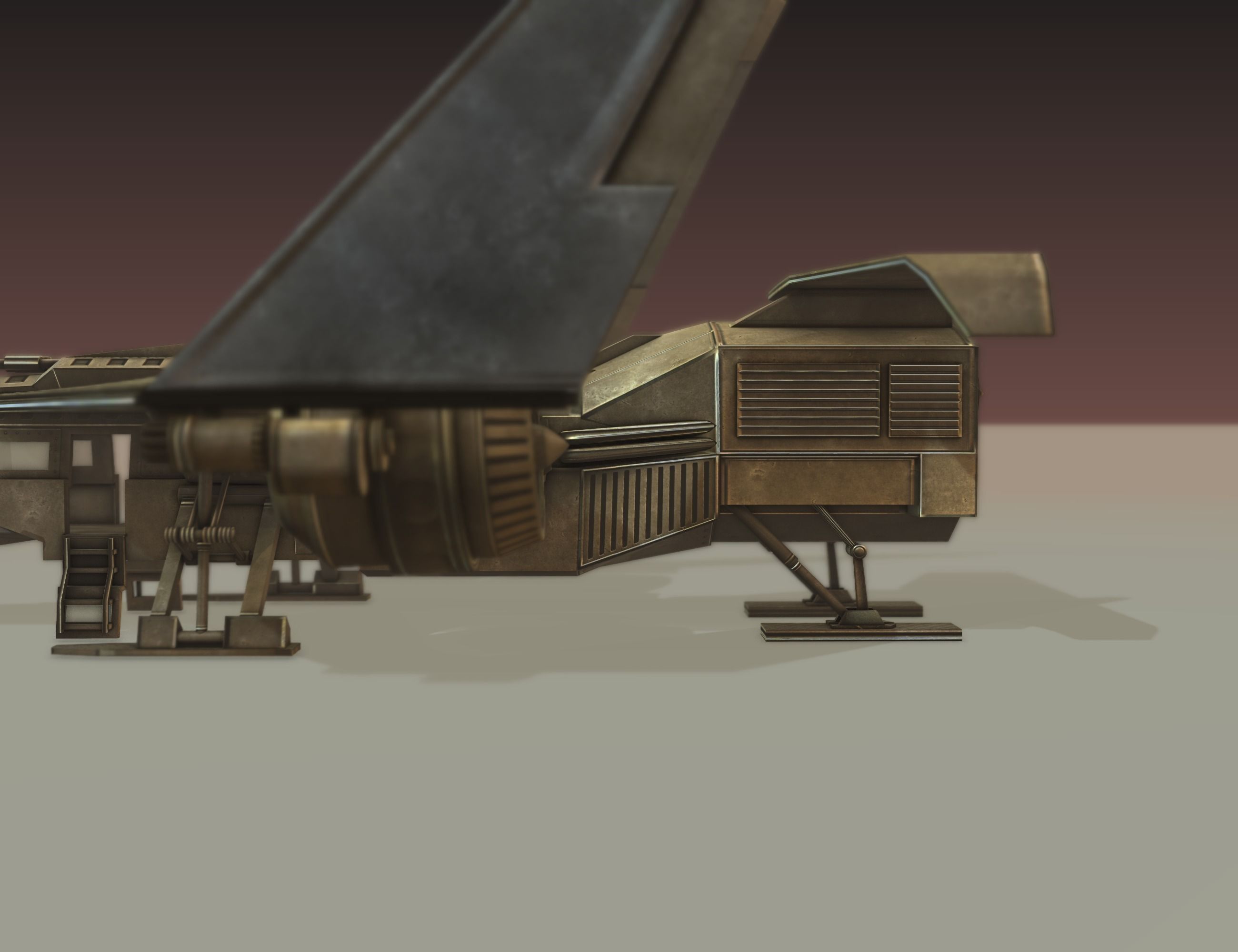 Futuristic Combat Jet Rigged Free low-poly 3D model_40