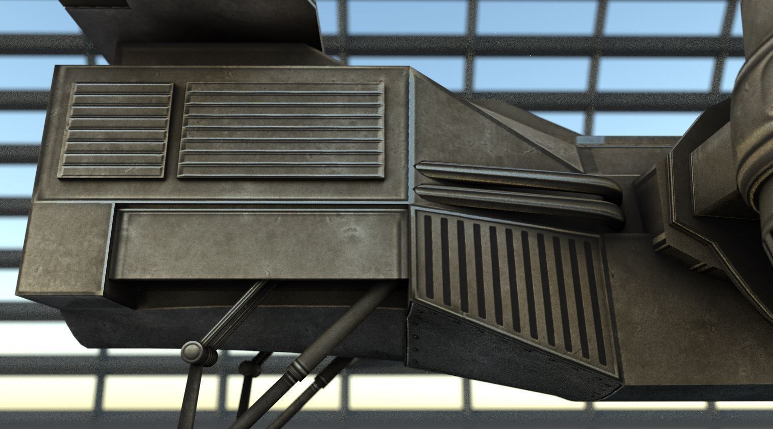 Futuristic Combat Jet Rigged Free low-poly 3D model_21
