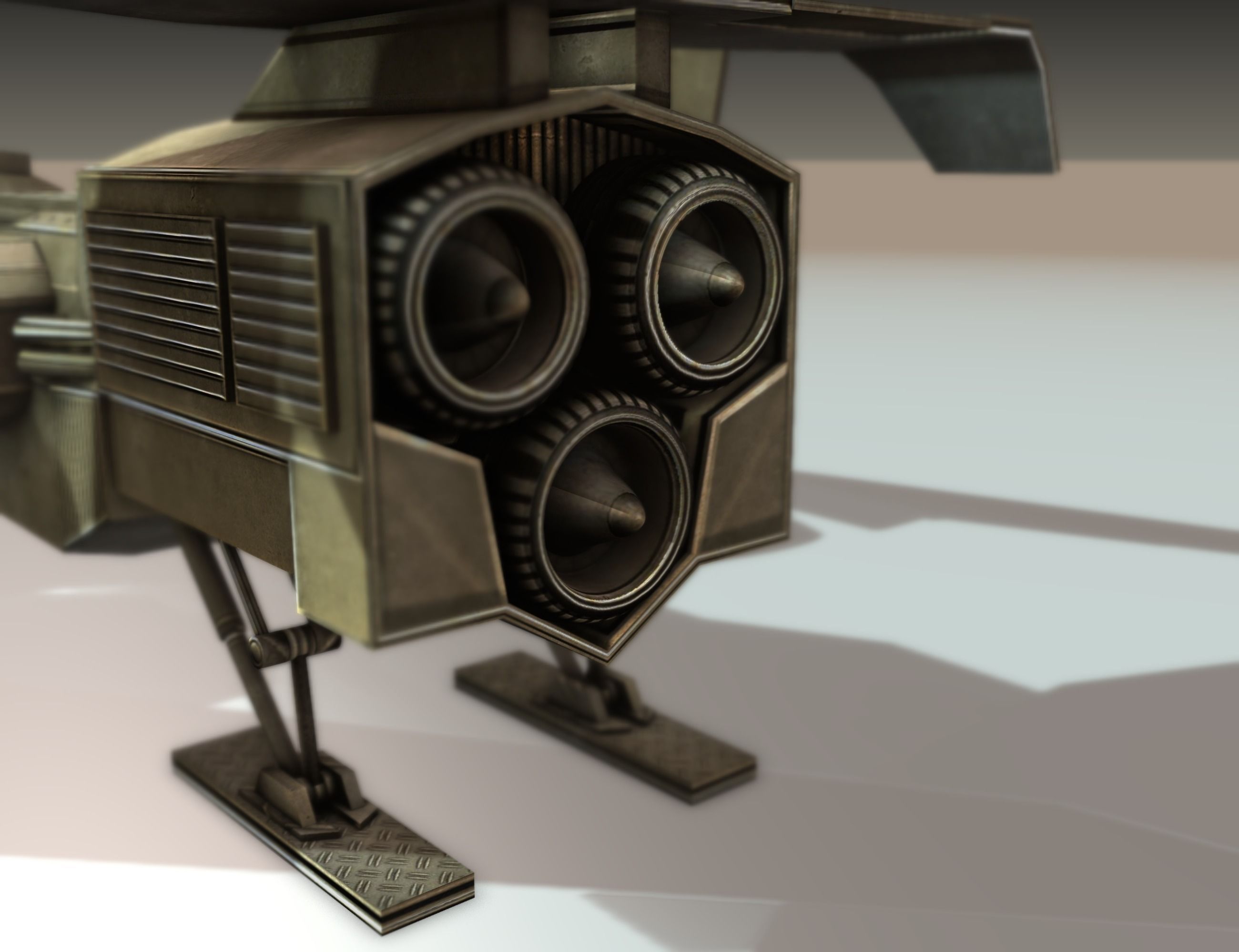 Futuristic Combat Jet Rigged Free low-poly 3D model_96