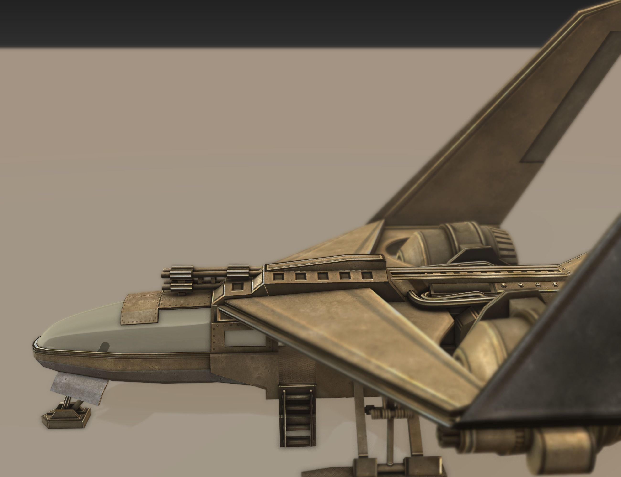 Futuristic Combat Jet Rigged Free low-poly 3D model_42